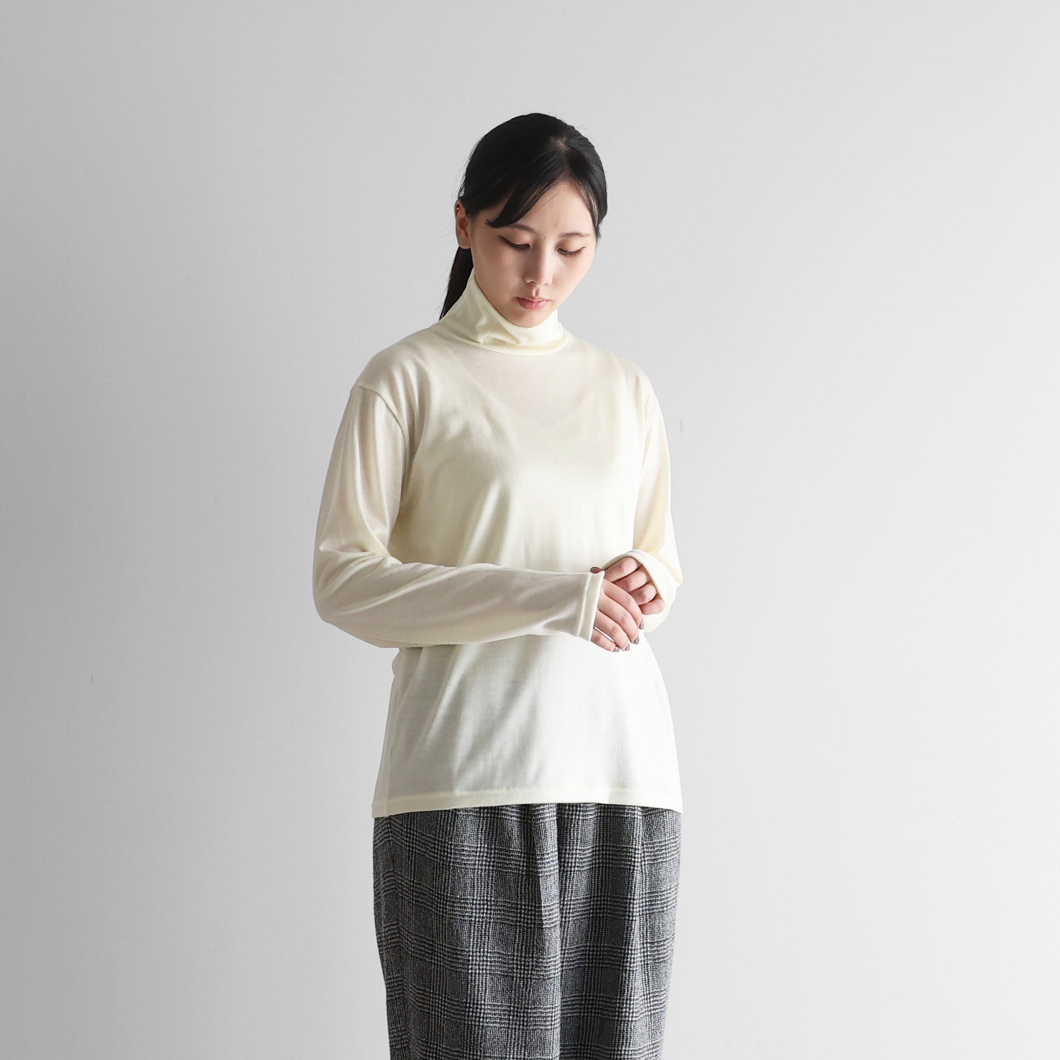 KAPITAL 長袖 ウール 100%カットソー HUIS in house］メリノオプティモウォッシャブルウール天竺長袖