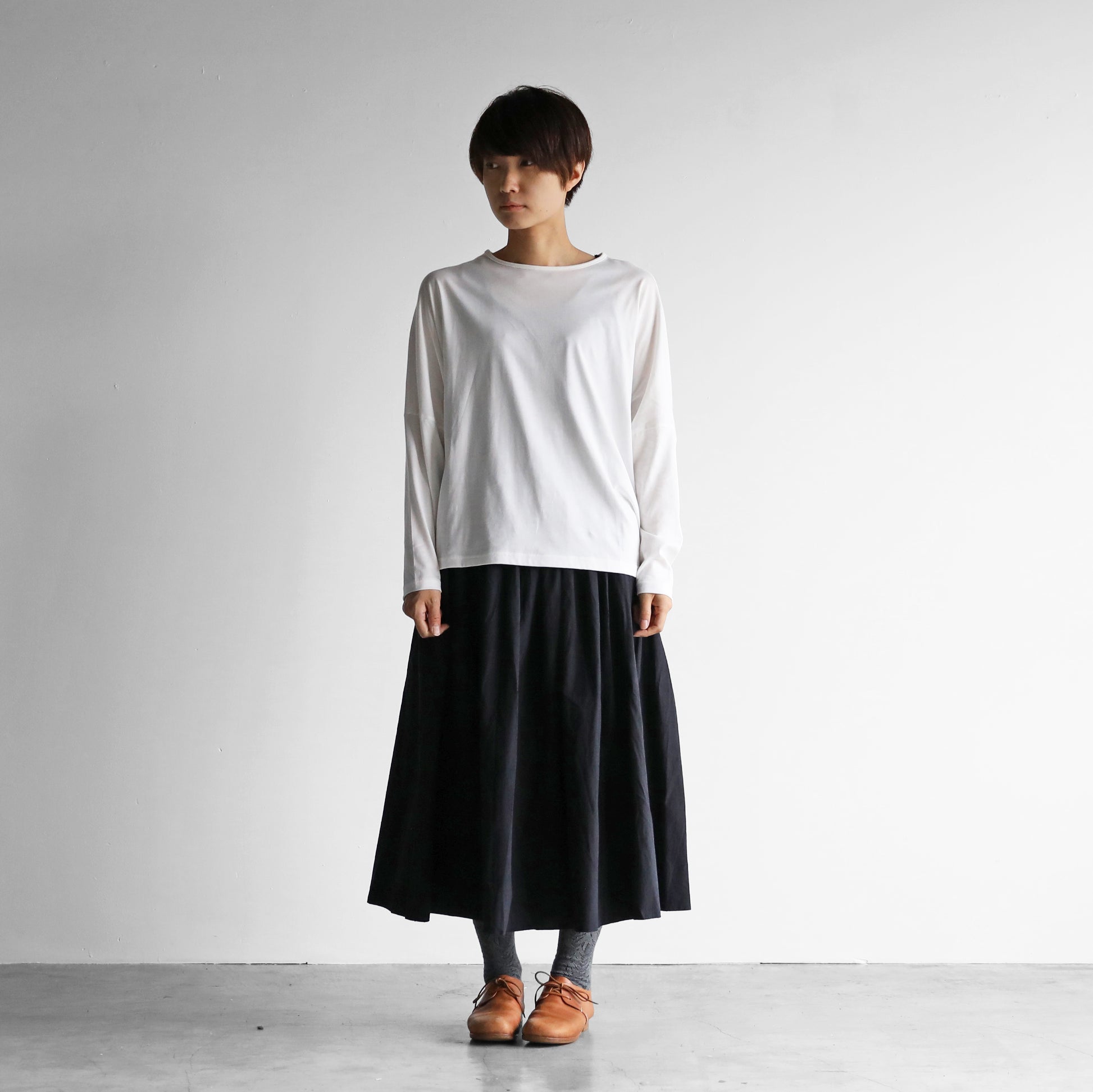 ［HUIS in house］SUVIN COTTON長袖コクーンカットソー【レディス】CS202