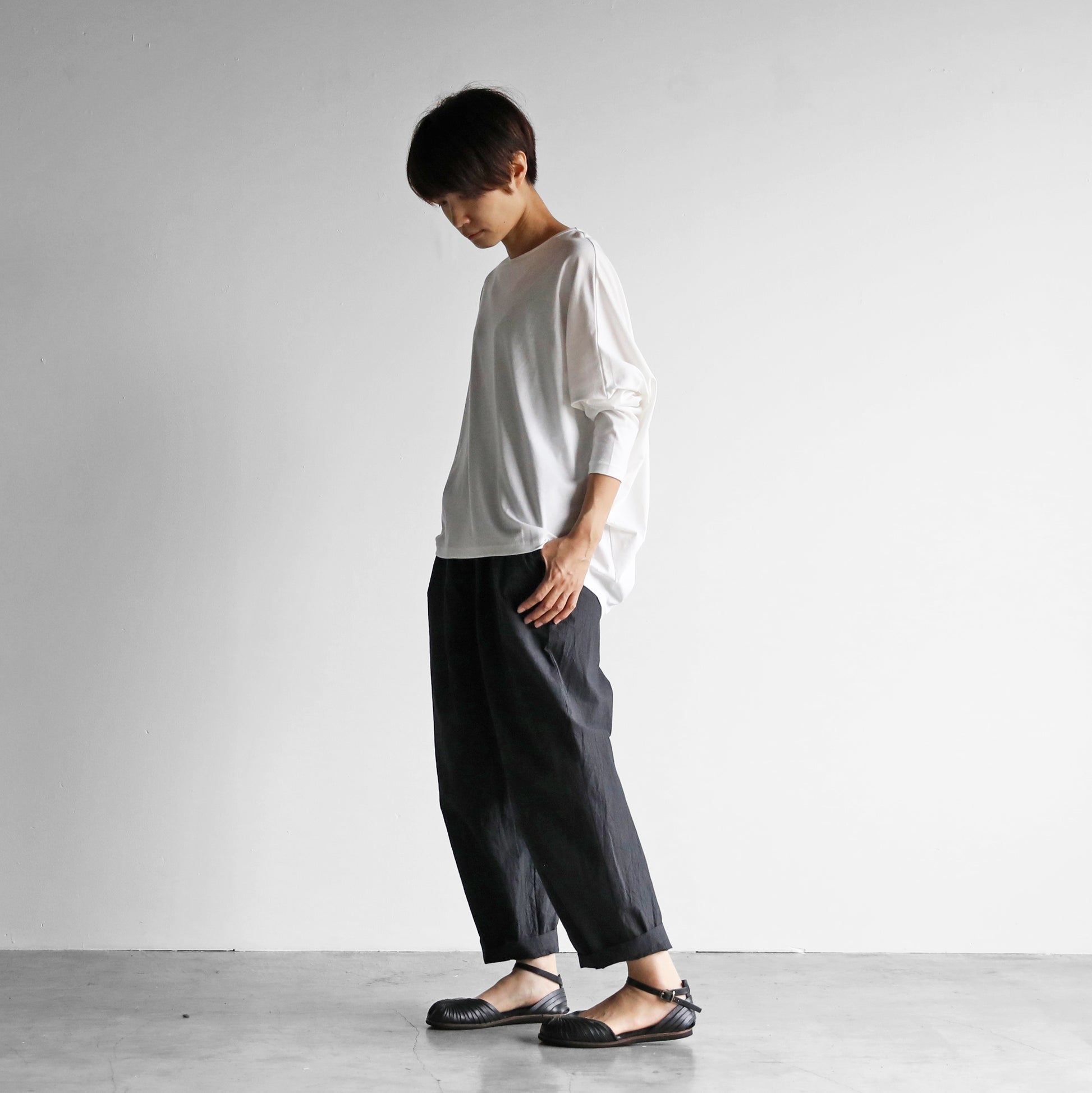 ［HUIS in house］SUVIN COTTON長袖コクーンカットソー【レディス】CS202