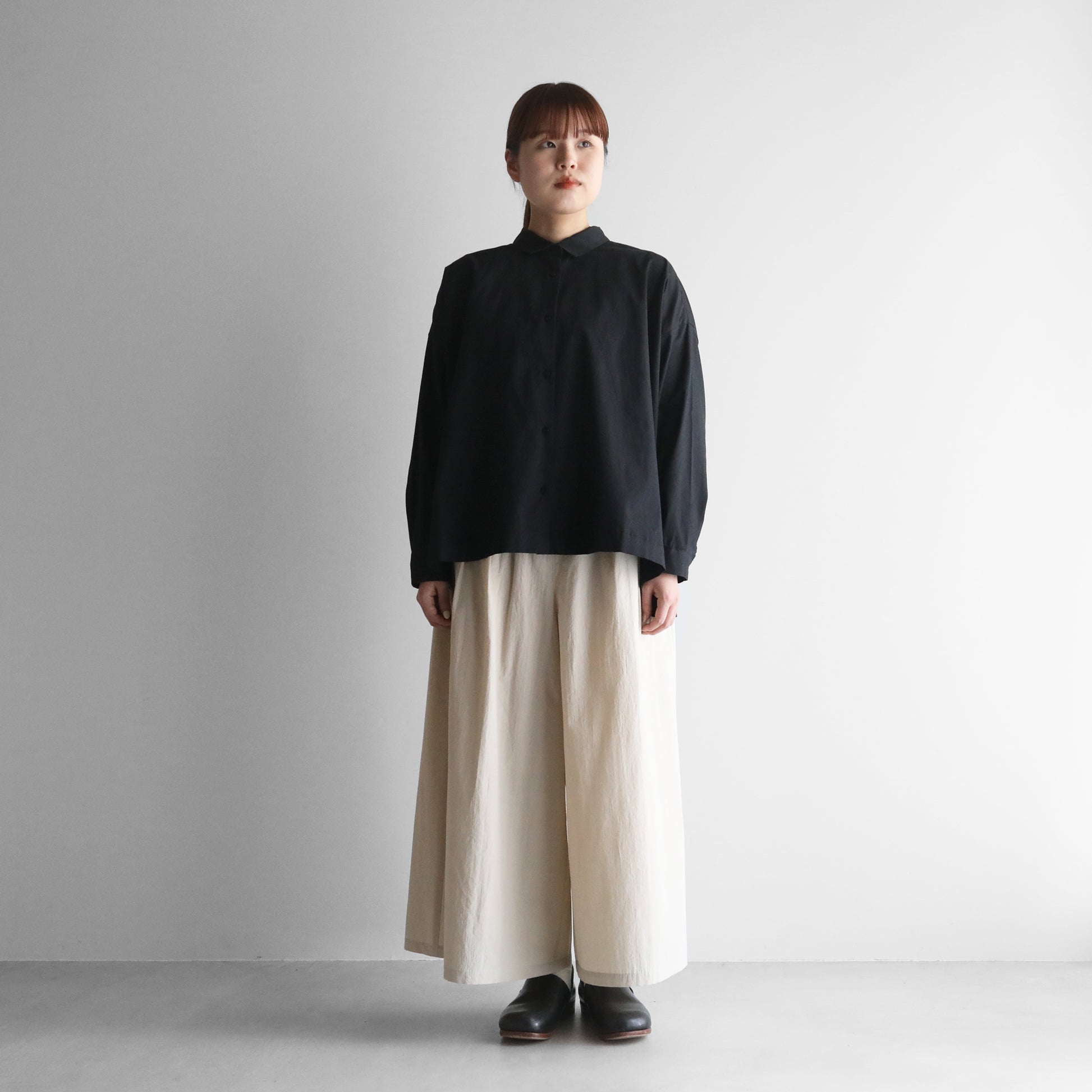 オーガニックコットンライトオックスワイドブラウス【レディス】U105