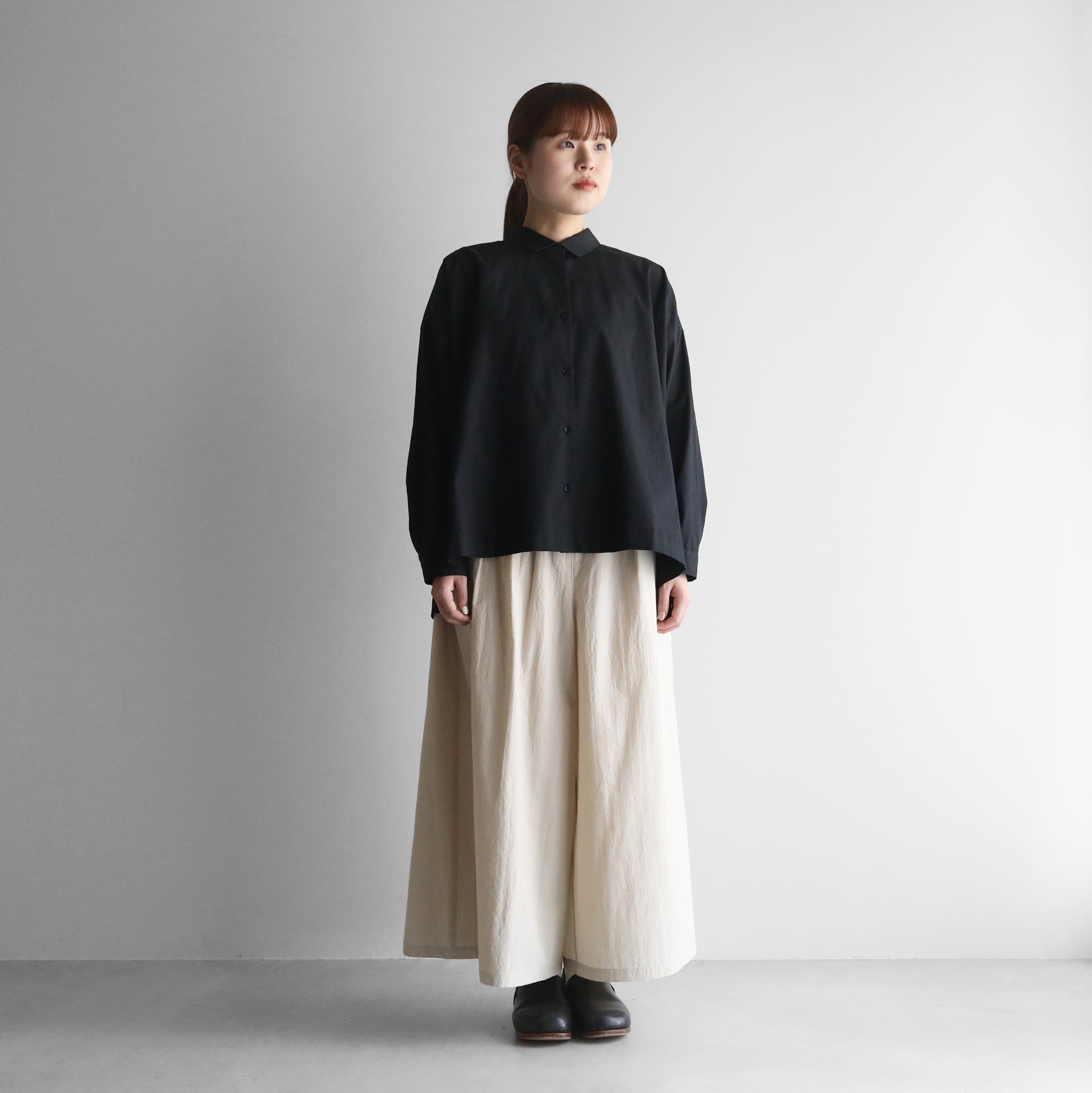 オーガニックコットンライトオックスワイドブラウス【レディス】U105