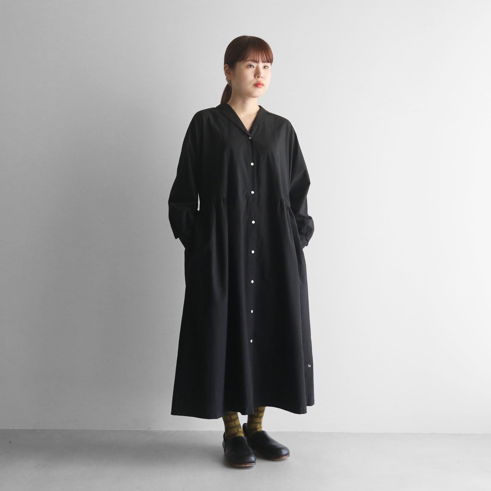 オーガニックコットンオープンカラーワンピース【レディス】 U214