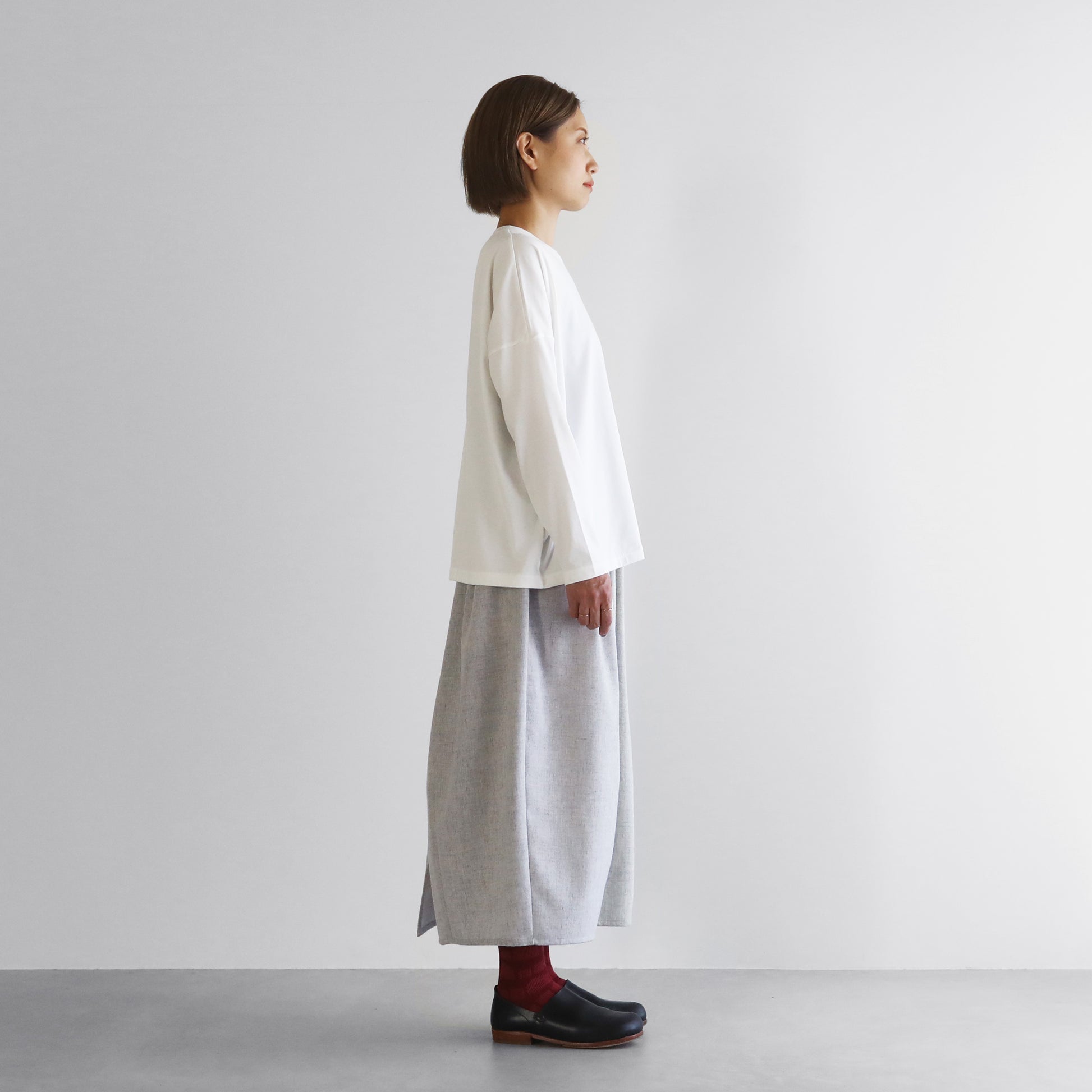 ［HUIS in house］SUVIN COTTON長袖スクエアワイドカットソー【レディス】CS208