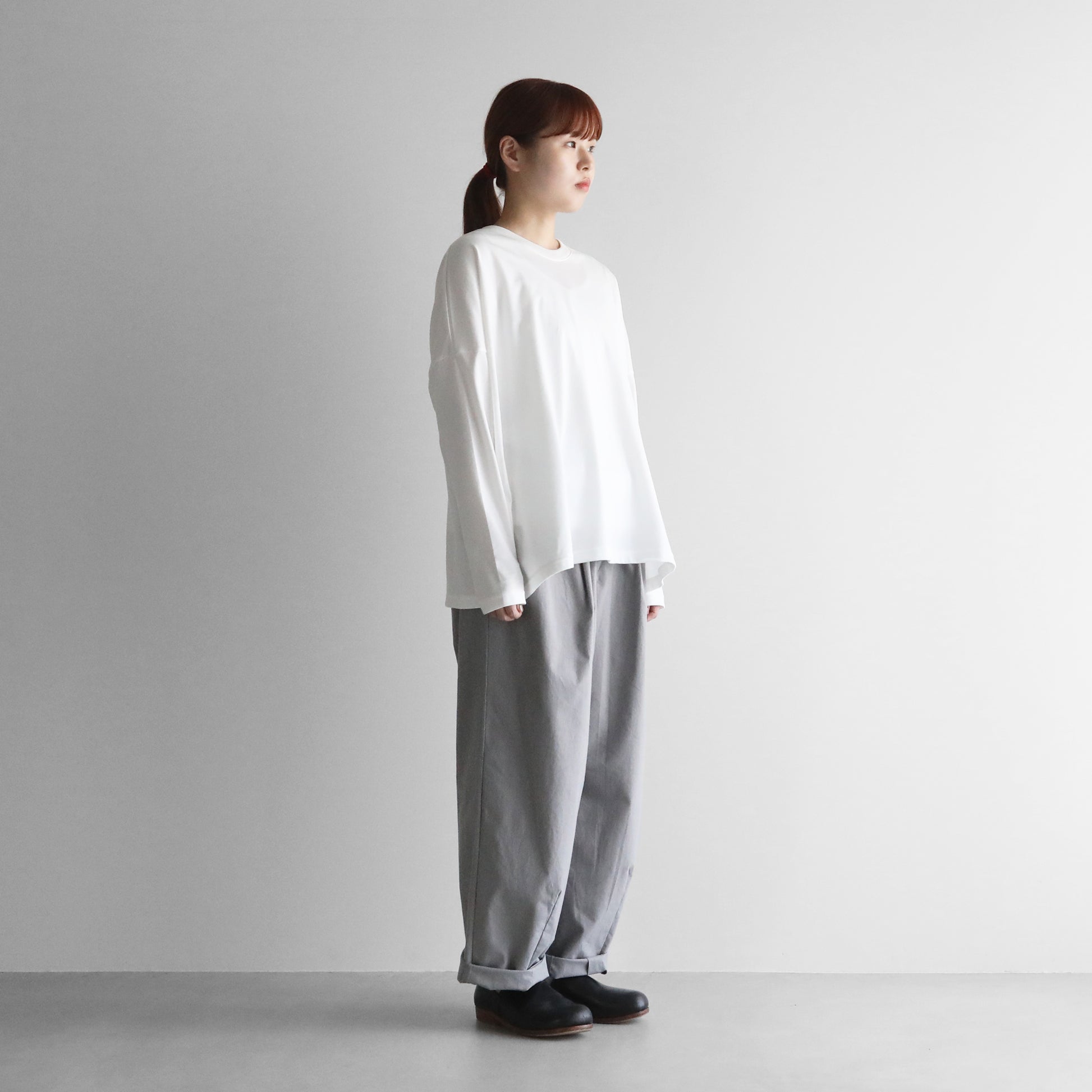［HUIS in house］SUVIN COTTON半袖スクエアワイドカットソーHF【レディス】CS208HF