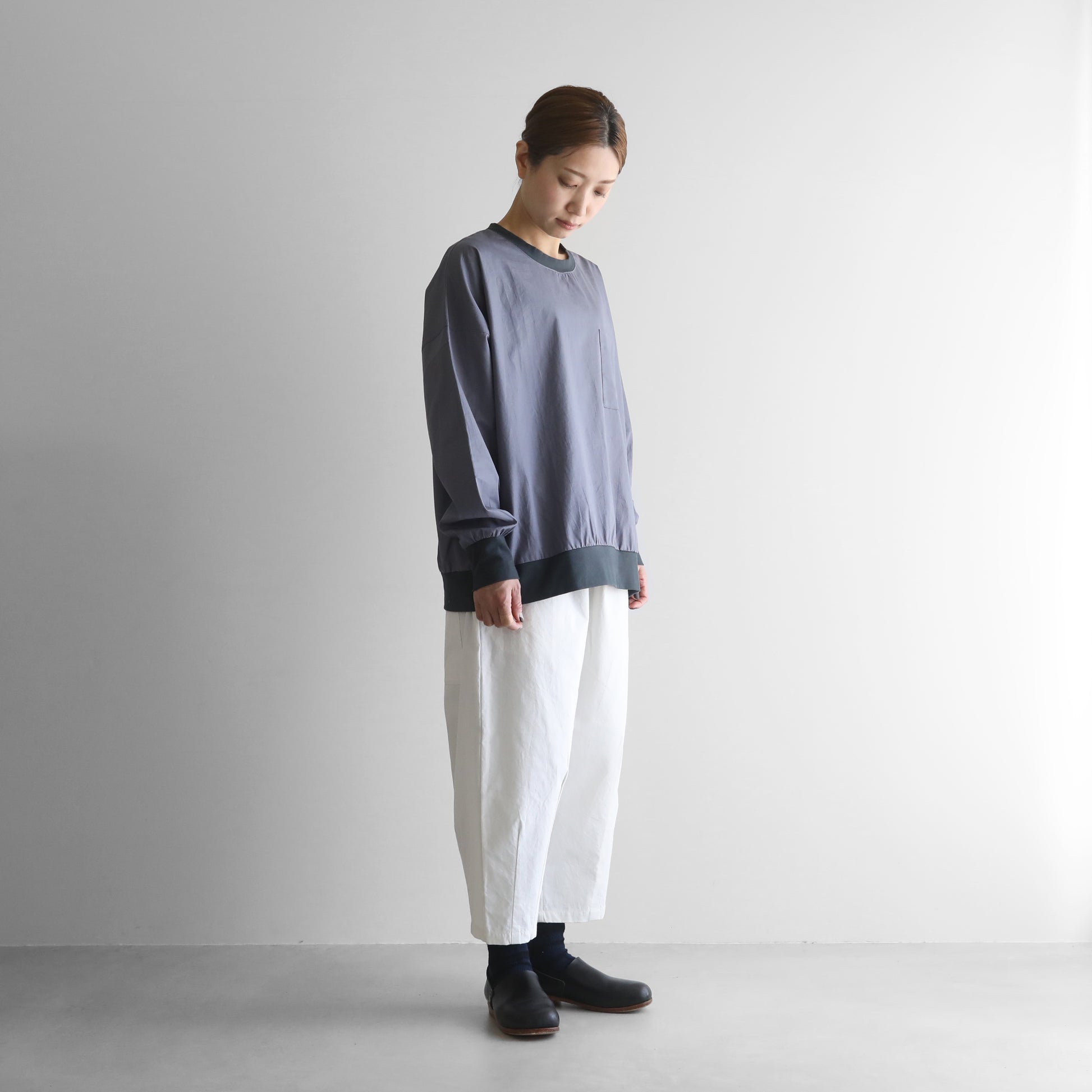 ギザコットンブロード長袖リブプルオーバー【ユニセックス】621