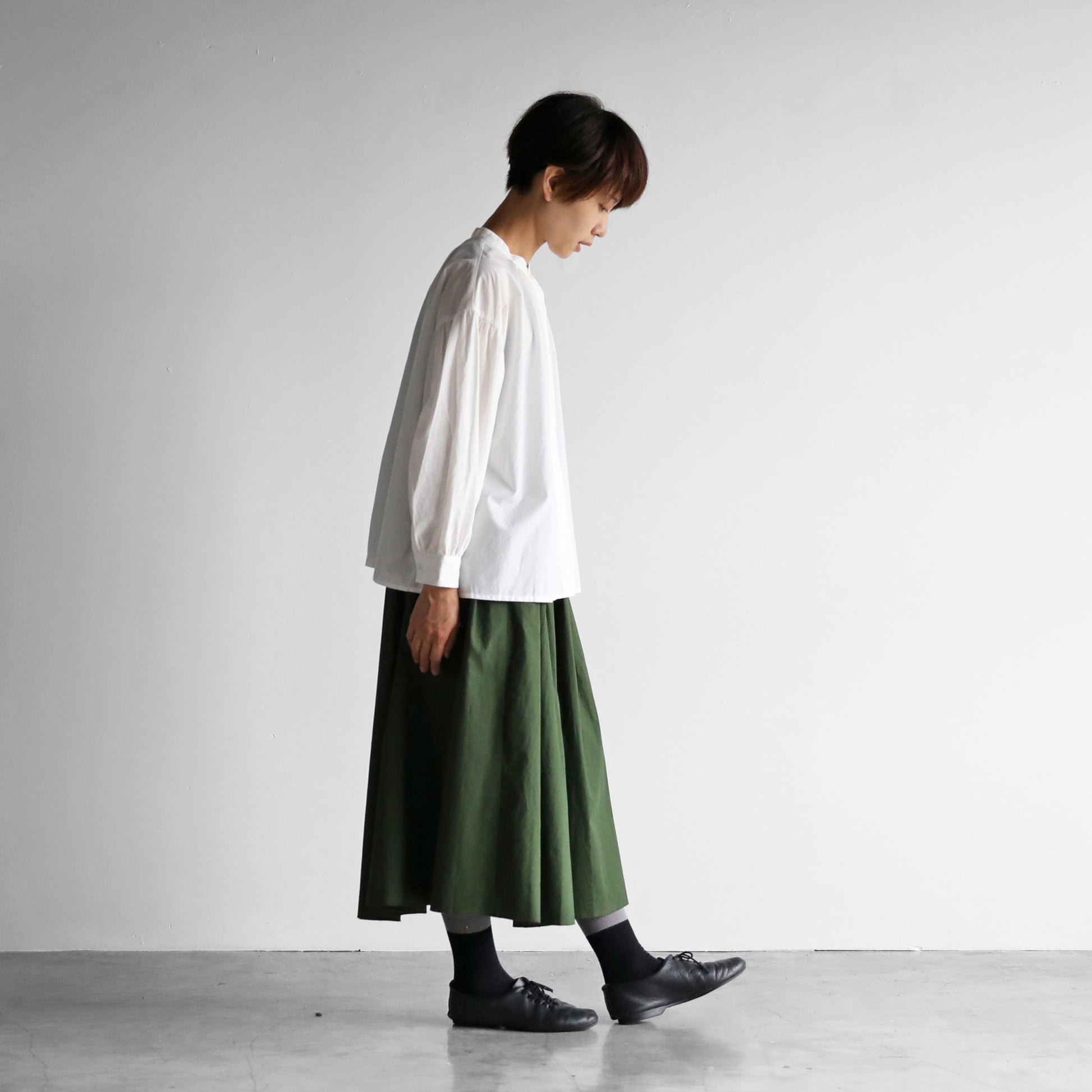 オーガニックコットンバルーンスリーブワイドブラウス【レディス】U106