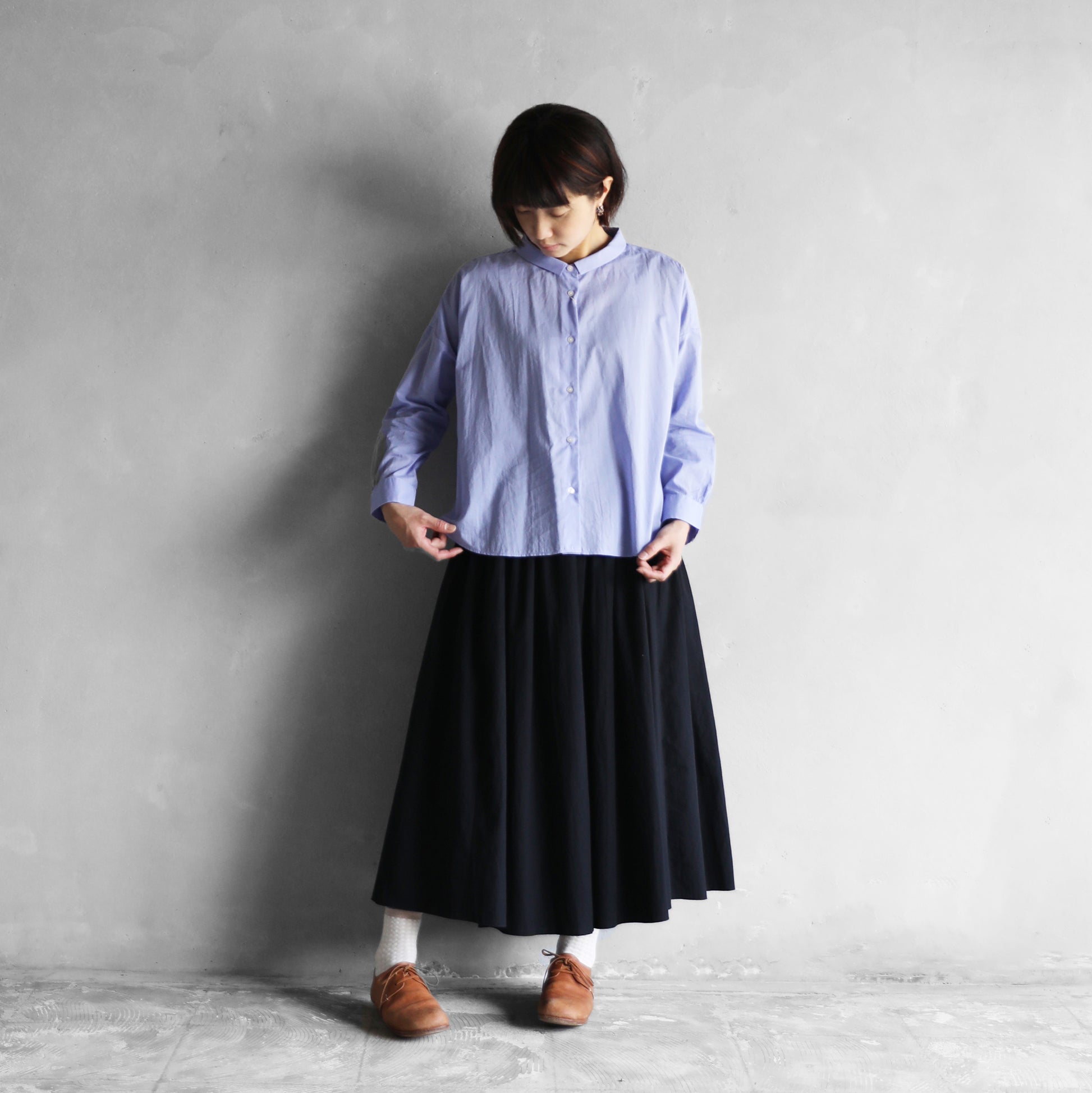 なめらかコットンワイドブラウス【レディス】U102