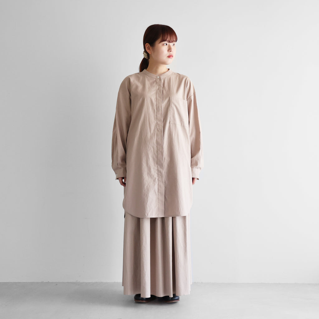 オーガニックコットンビエラ比翼ロングシャツ【レディス】021