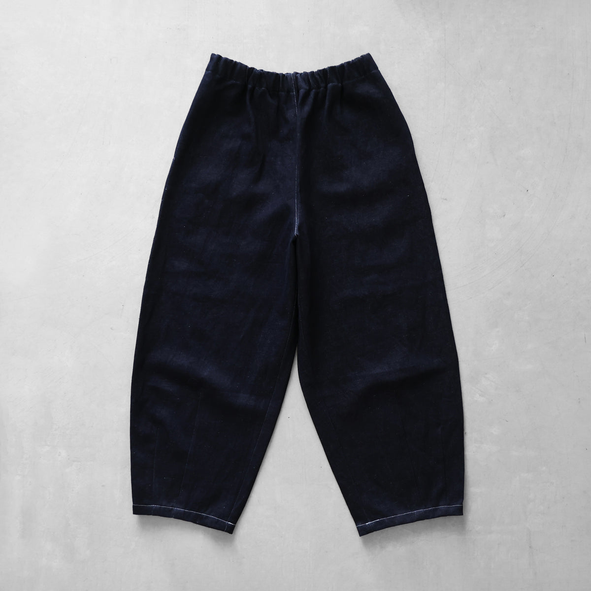 “HUIS×三備”綿麻シャトルデニムバルーンパンツロング【ユニセックス】506L