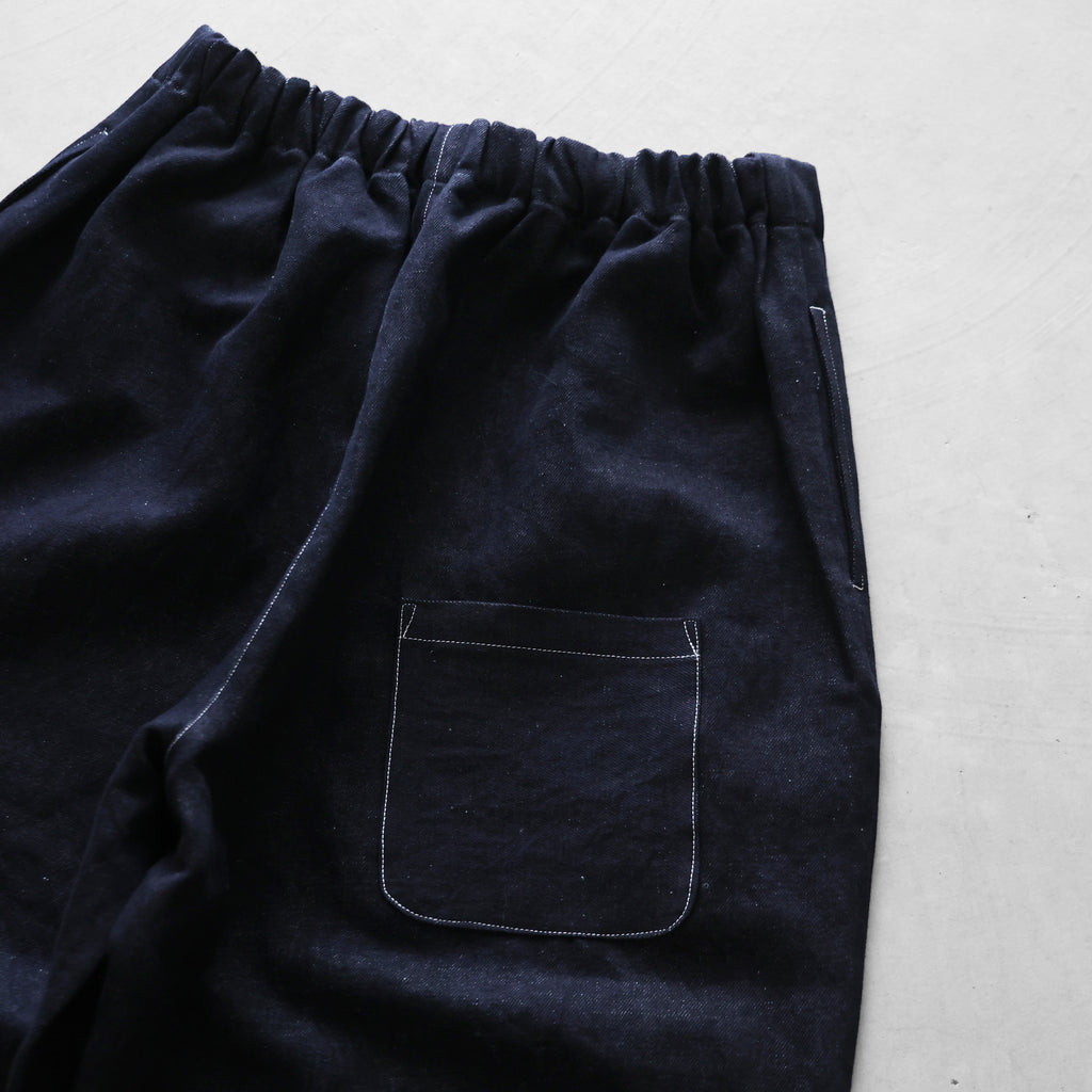 “HUIS×三備”綿麻シャトルデニムバルーンパンツ【ユニセックス】506