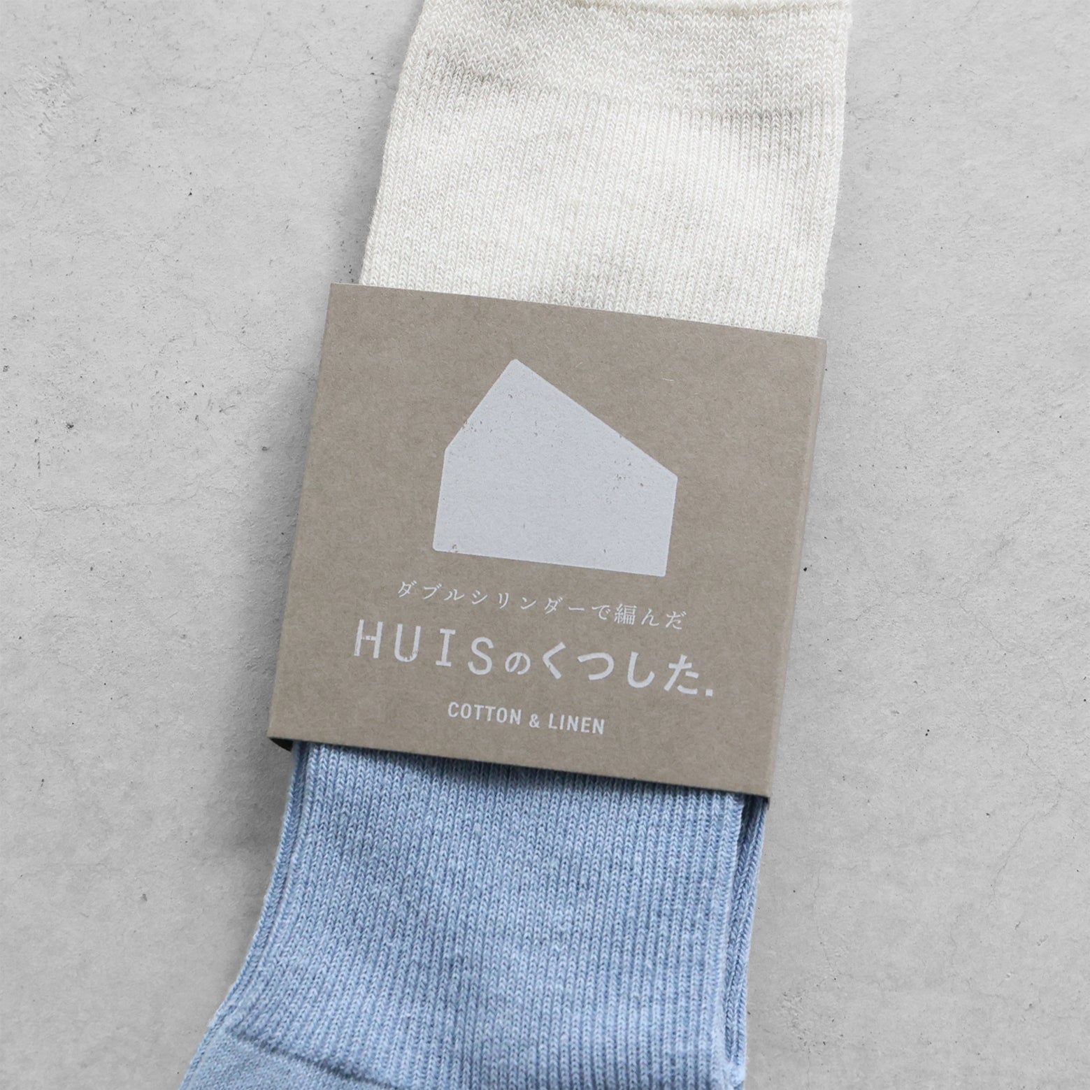 ［HUISのくつした］コットンリネン【ユニセックス22cm-27cm】