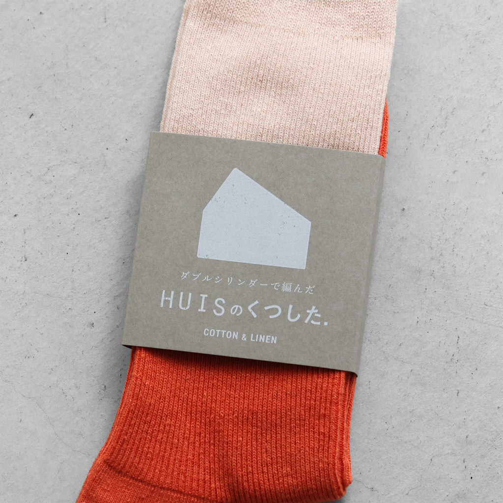 ［HUISのくつした］コットンリネン【ユニセックス22cm-27cm】