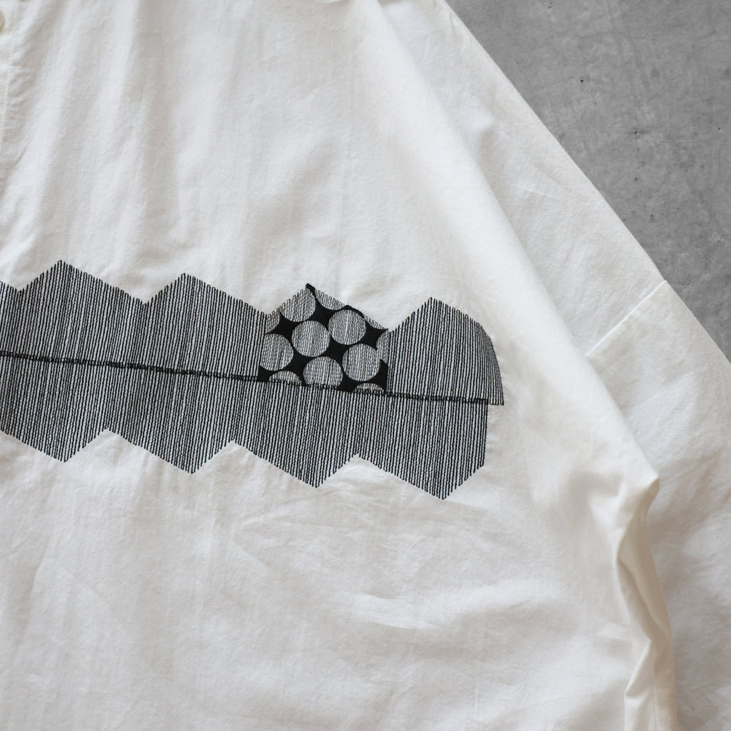 オーガニックコットン刺繍ロングシャツ【ユニセックス】004EM