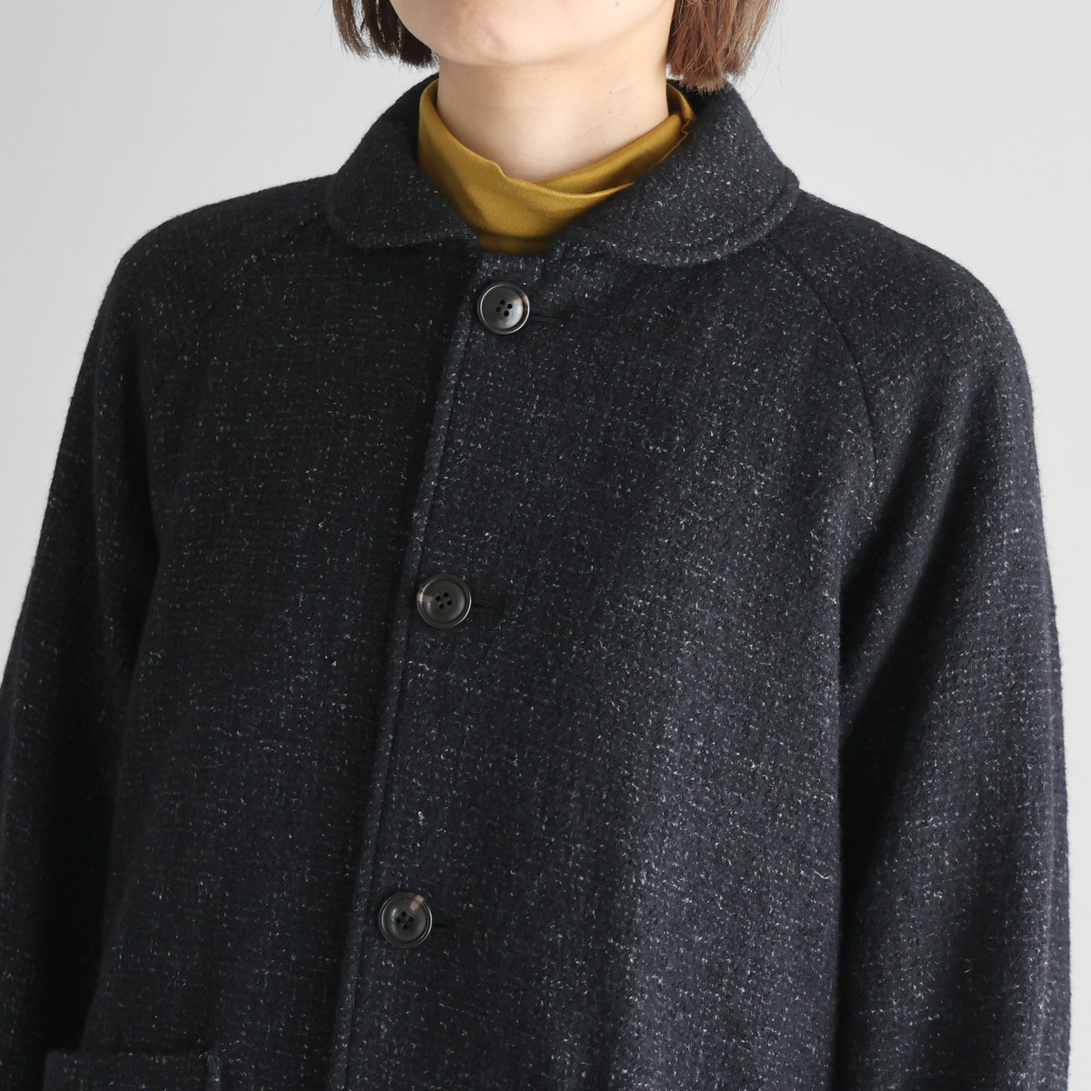 “HUIS×尾州”縮絨リネンウールショートコート【ユニセックス】319
