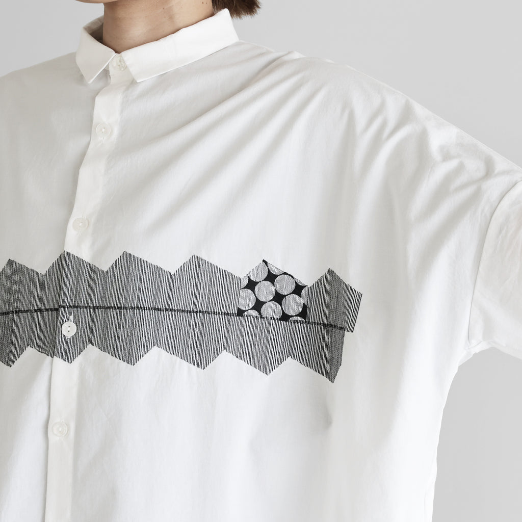 オーガニックコットン刺繍ロングシャツ【ユニセックス】004EM