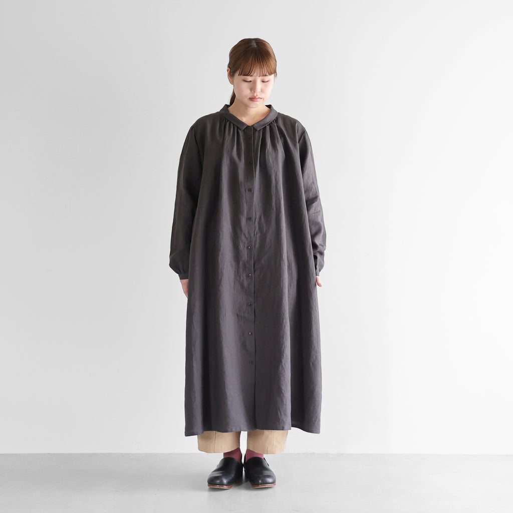 オールドレピアリネン前開きロングワンピース【レディス】 U217