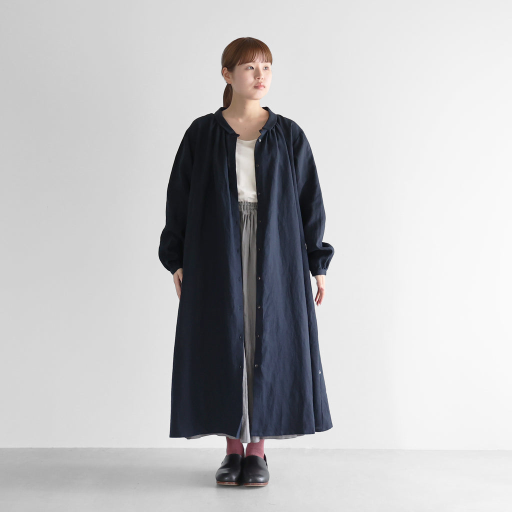 オールドレピアリネン前開きロングワンピース【レディス】 U217
