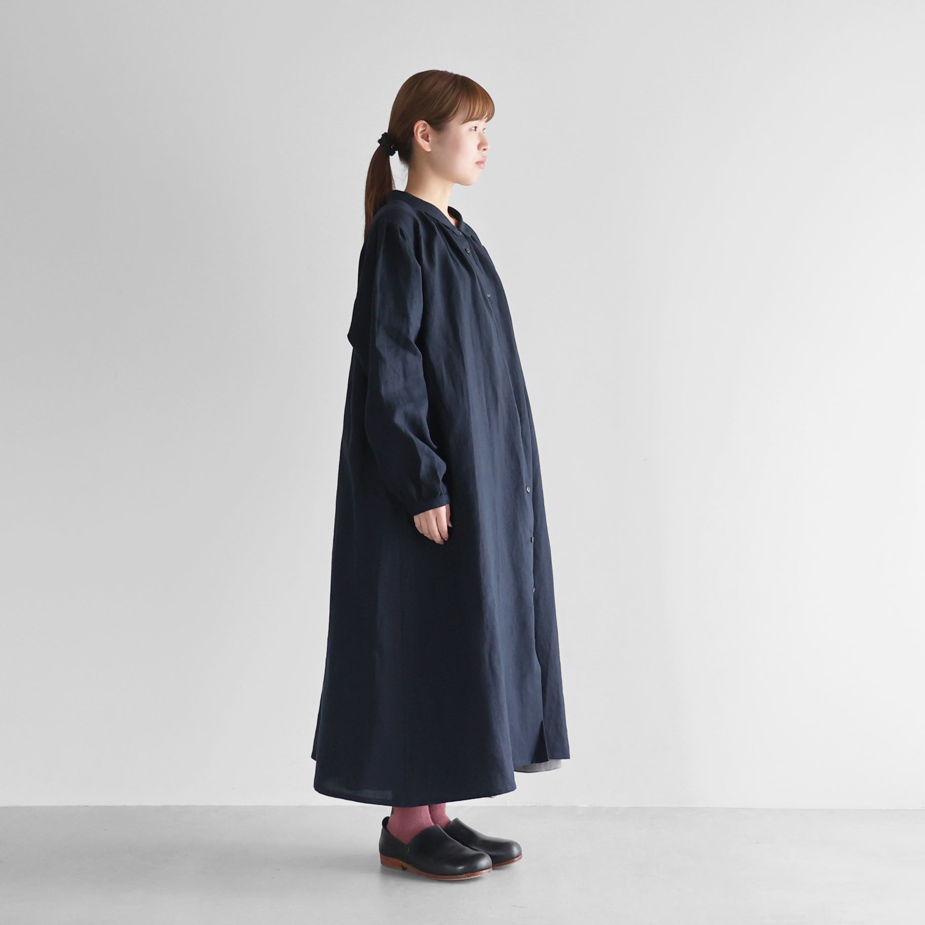 オールドレピアリネン前開きロングワンピース【レディス】 U217