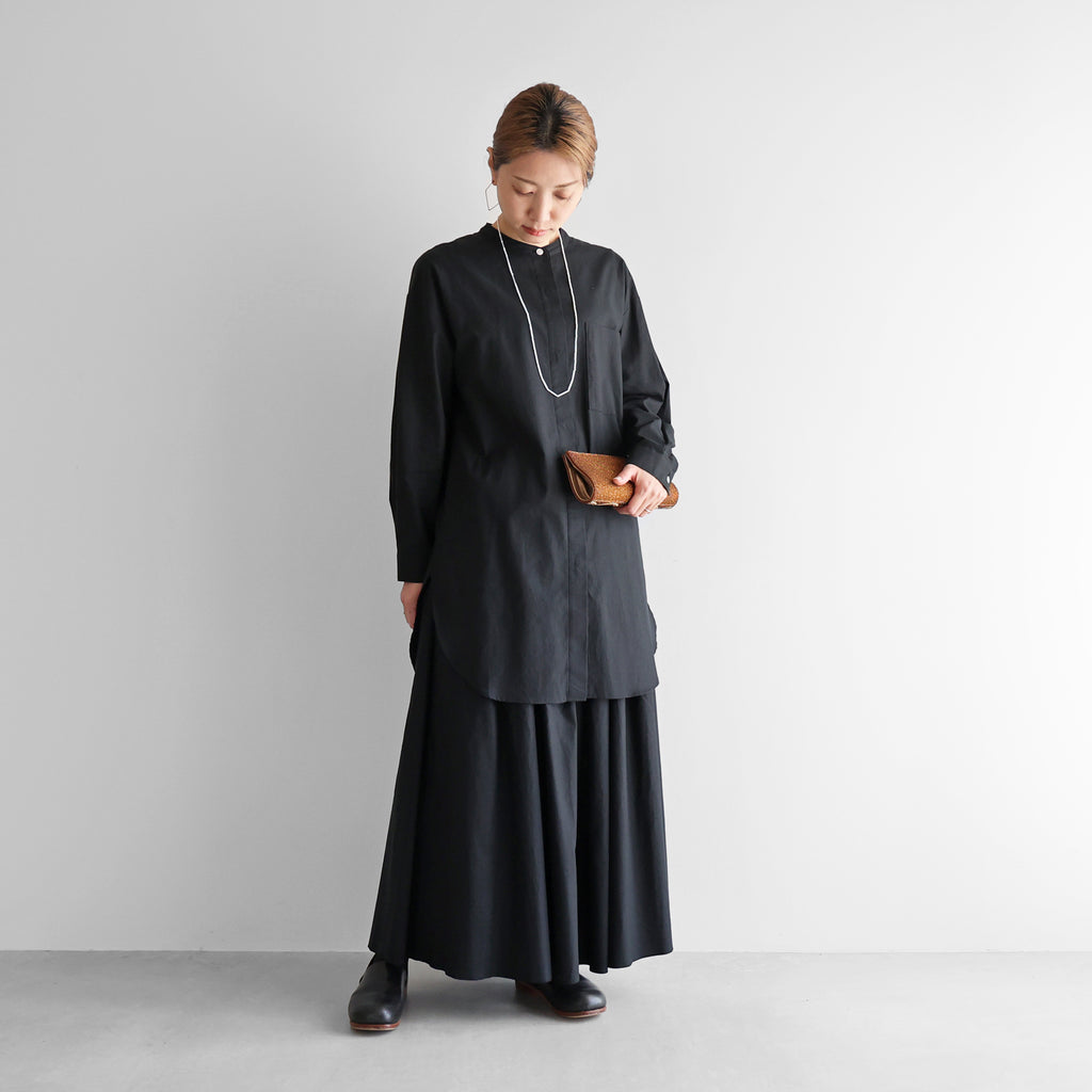 オーガニックコットンビエラ比翼ロングシャツ【レディス】021