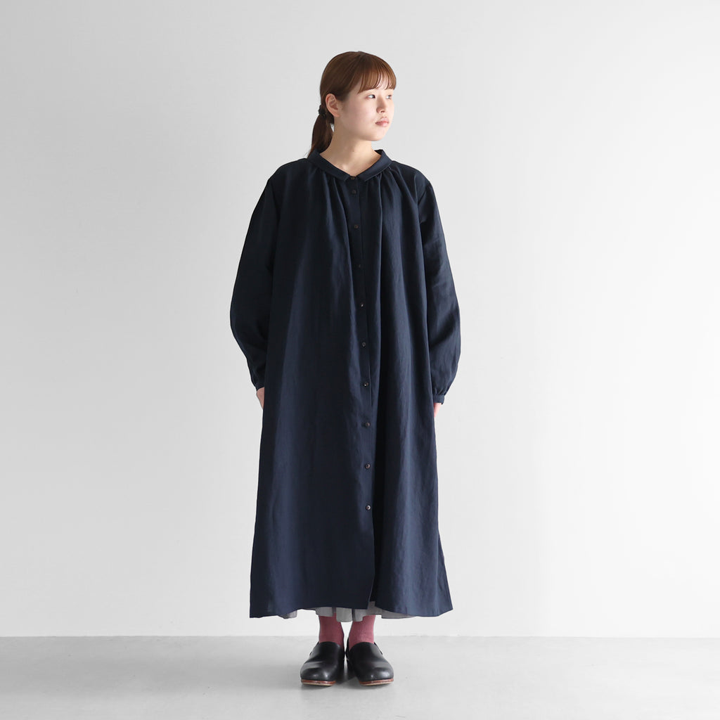 オールドレピアリネン前開きロングワンピース【レディス】 U217