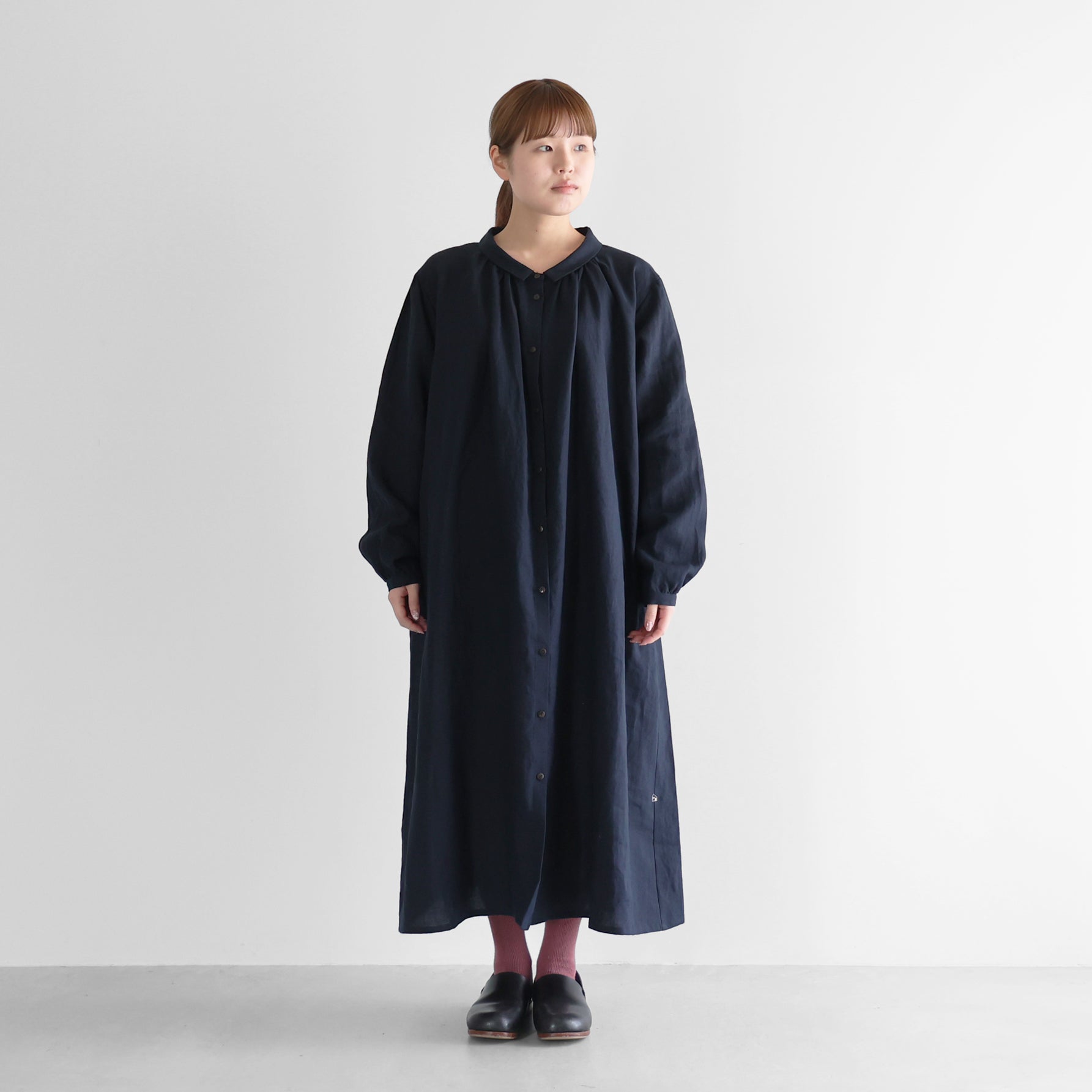 オールドレピアリネン前開きロングワンピース【レディス】 U217