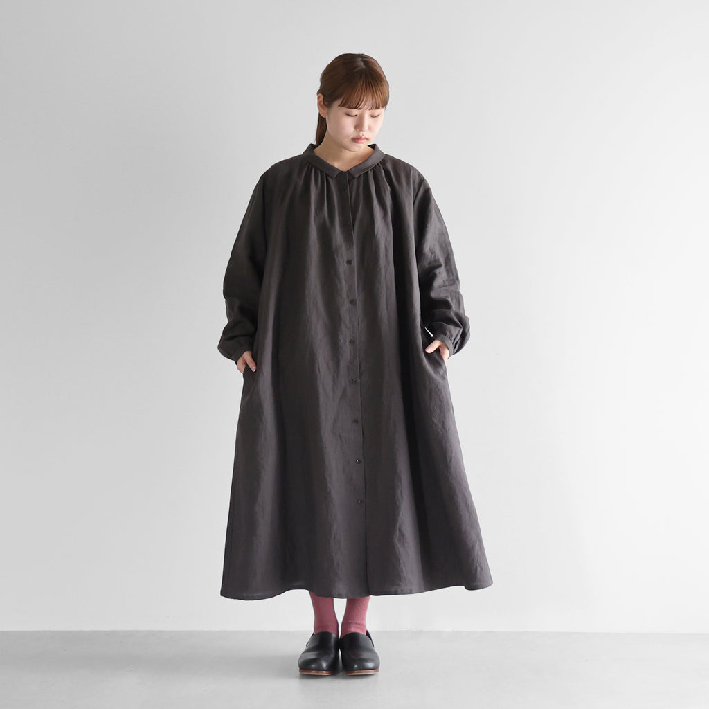 オールドレピアリネン前開きロングワンピース【レディス】 U217