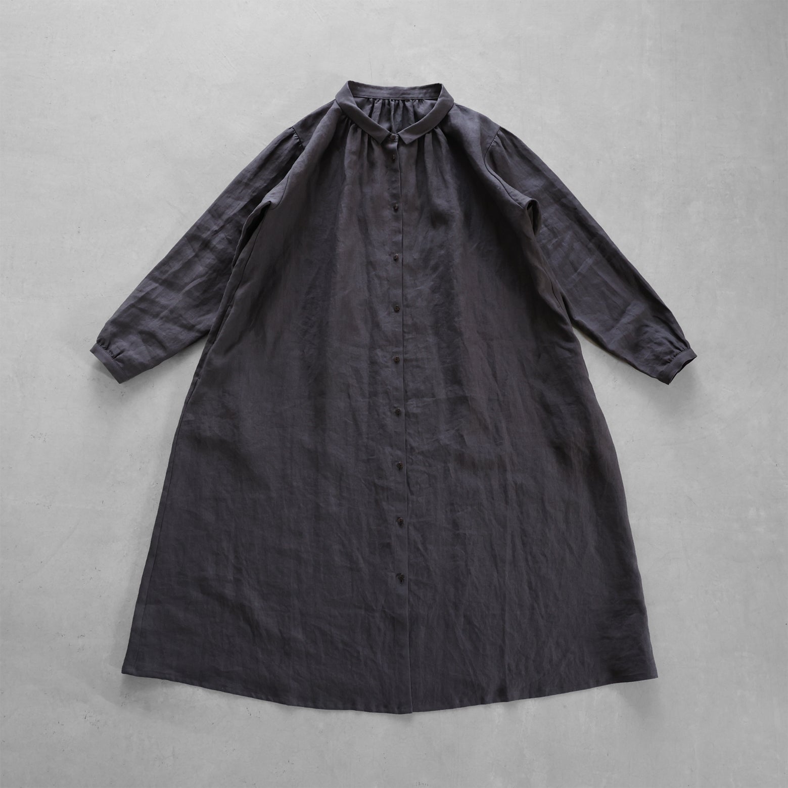 オールドレピアリネン前開きロングワンピース【レディス】 U217