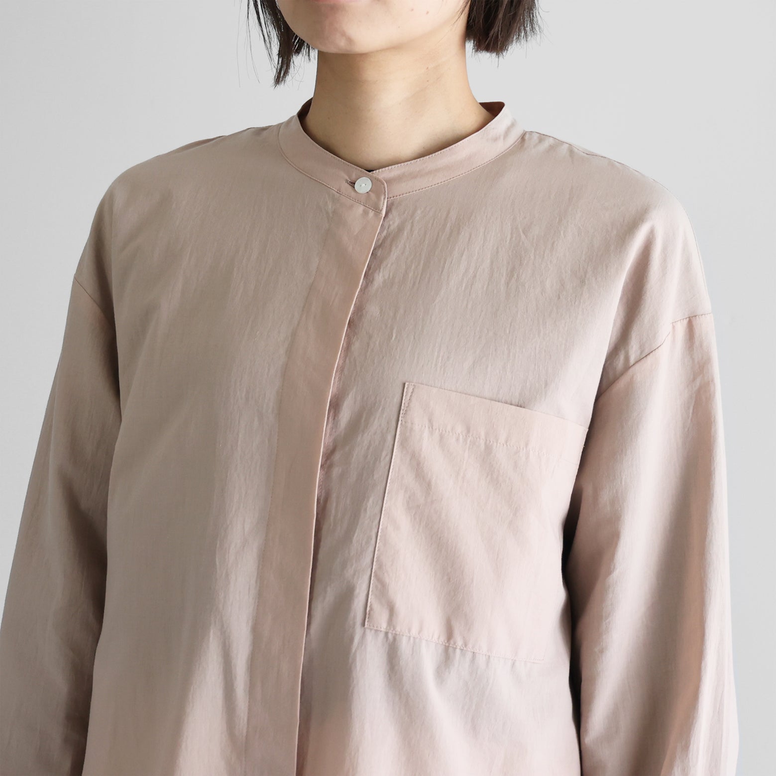 ゆるふわコットン比翼ロングシャツ【レディス】021