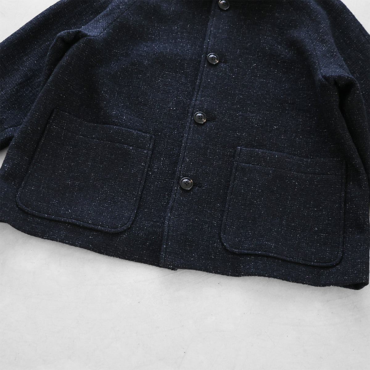 “HUIS×尾州”縮絨リネンウールショートコート【ユニセックス】319