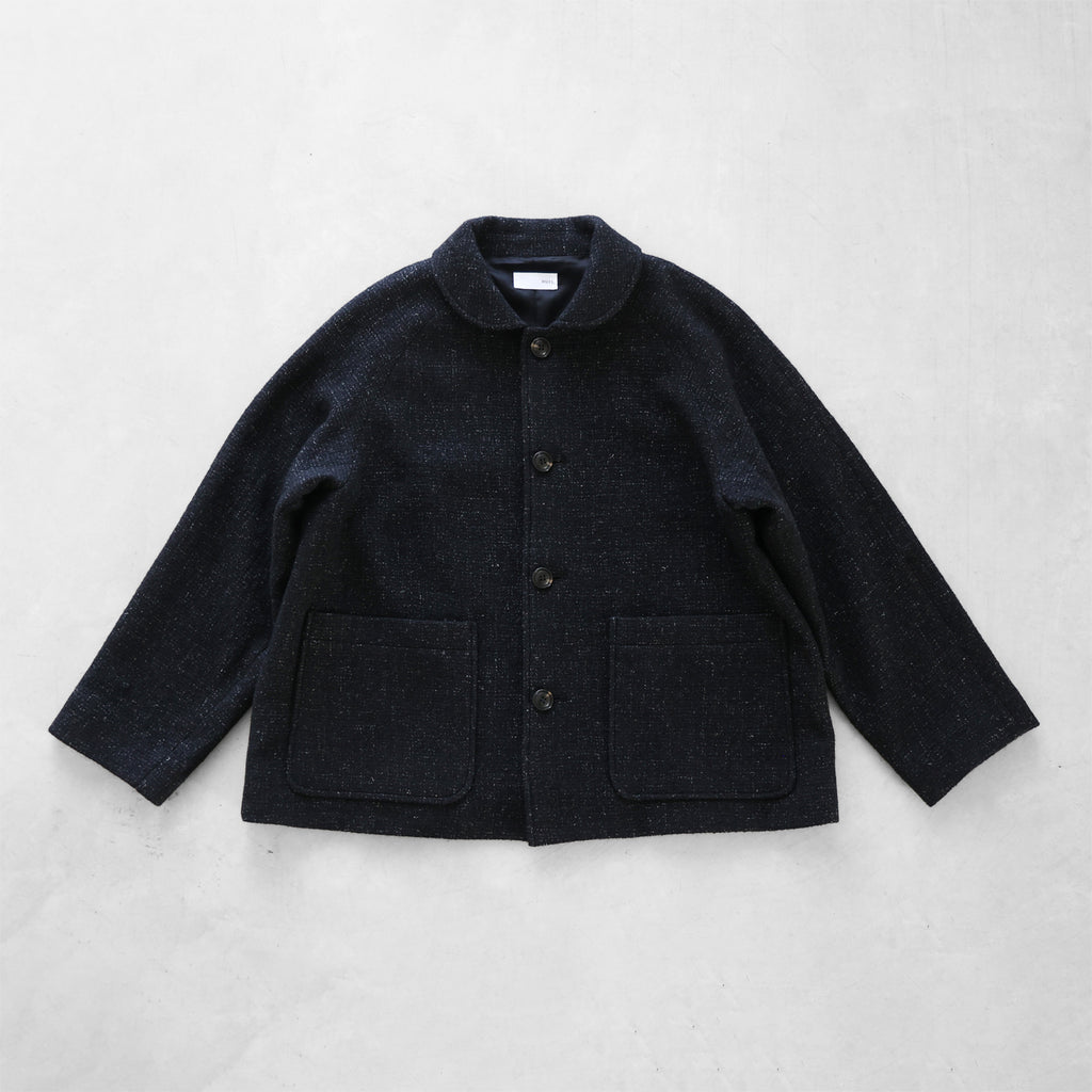 “HUIS×尾州”縮絨リネンウールショートコート【ユニセックス】319