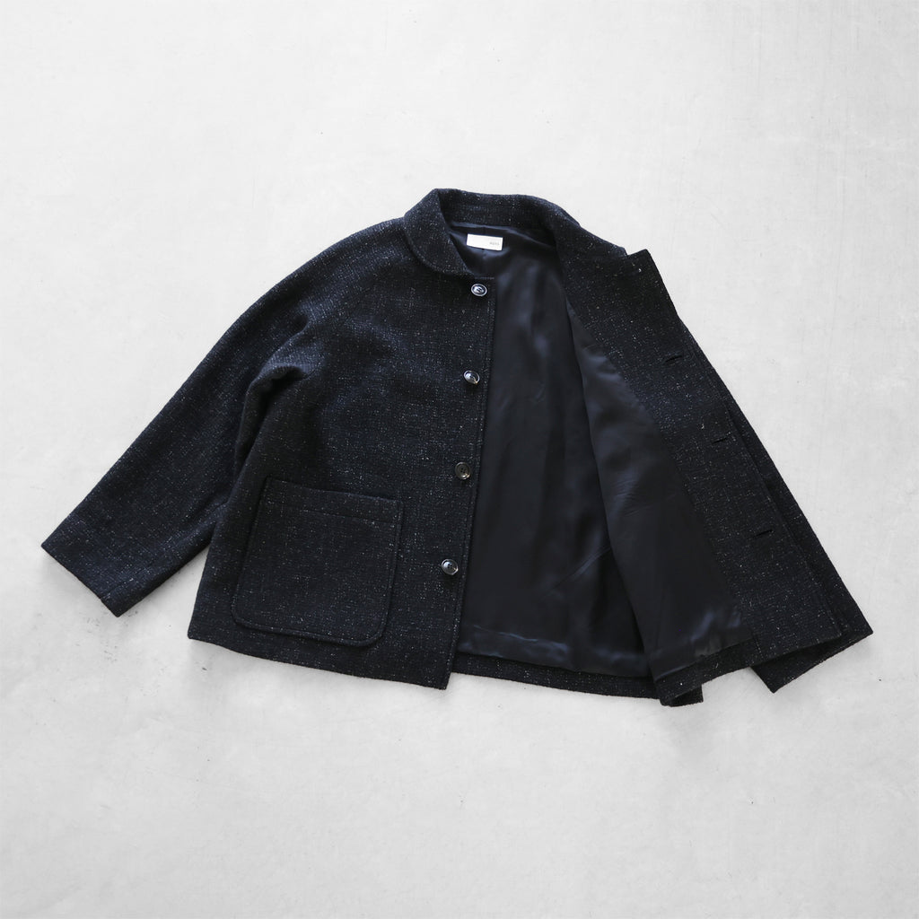 “HUIS×尾州”縮絨リネンウールショートコート【ユニセックス】319