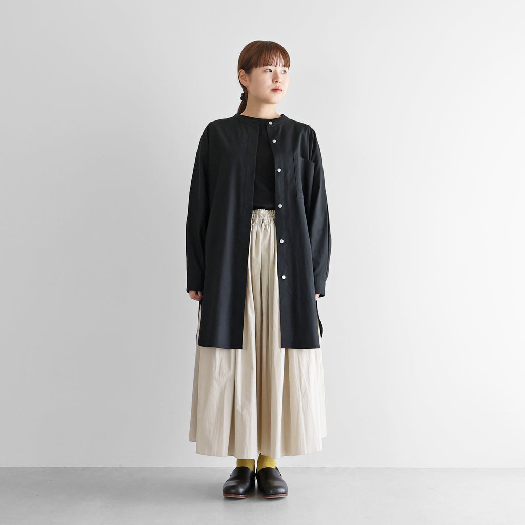 オーガニックコットンビエラ比翼ロングシャツ【レディス】021