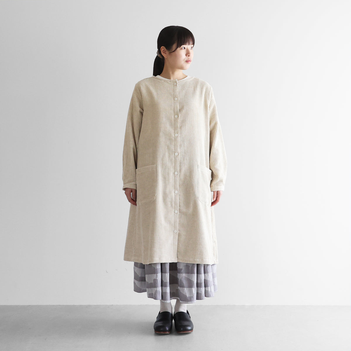 綿麻コーデュロイワンピース【レディス】U203
