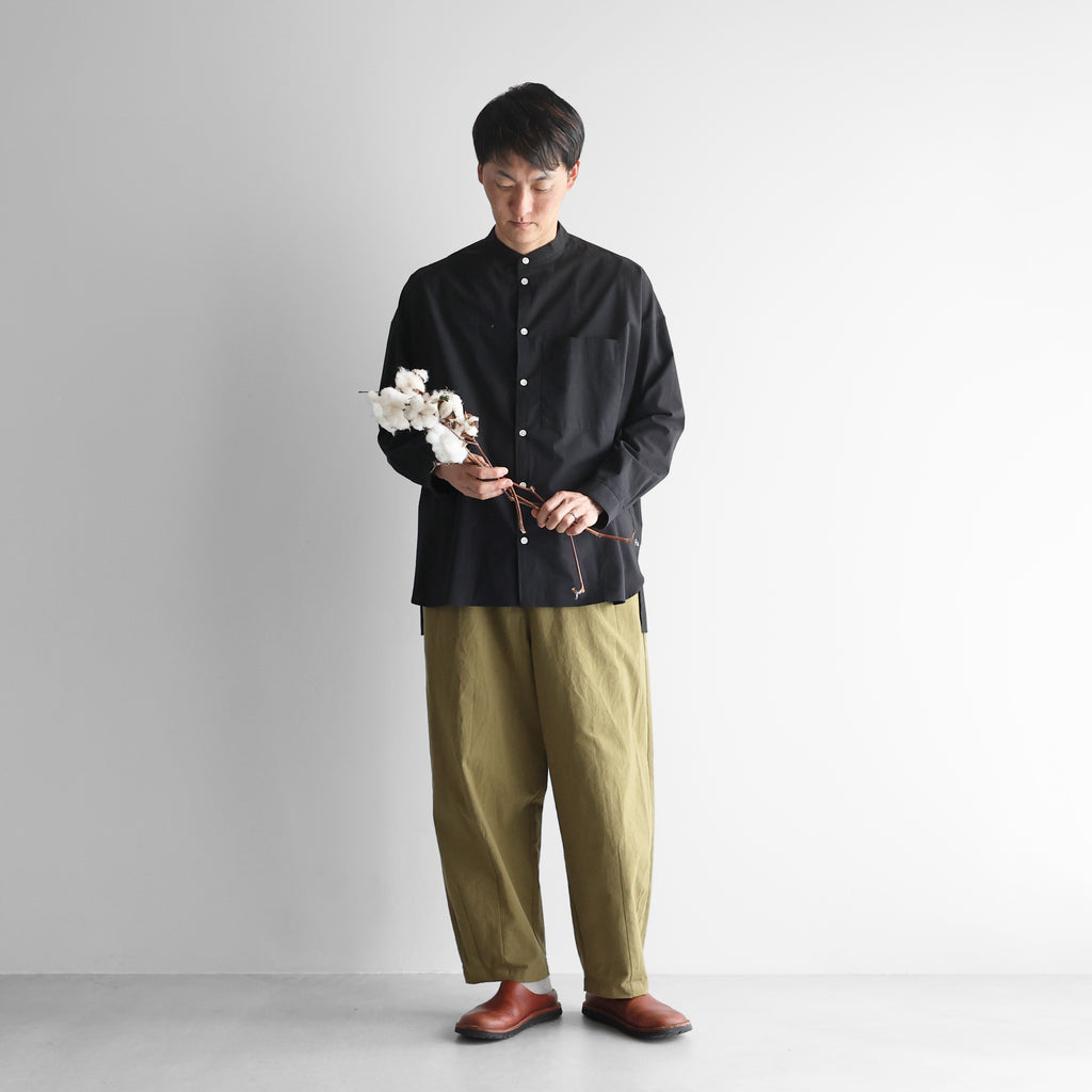 【遠州織物×久留女木の棚田プロジェクト】棚田コットンバンドカラーオーバーシャツ【ユニセックス】015