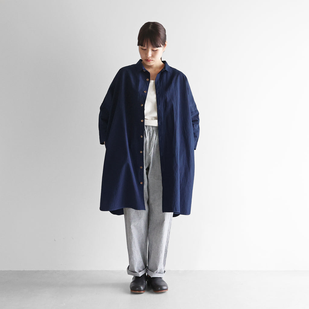 （受注生産）HUIS×sayu 本藍染めコットンロングシャツ【ユニセックス】004
