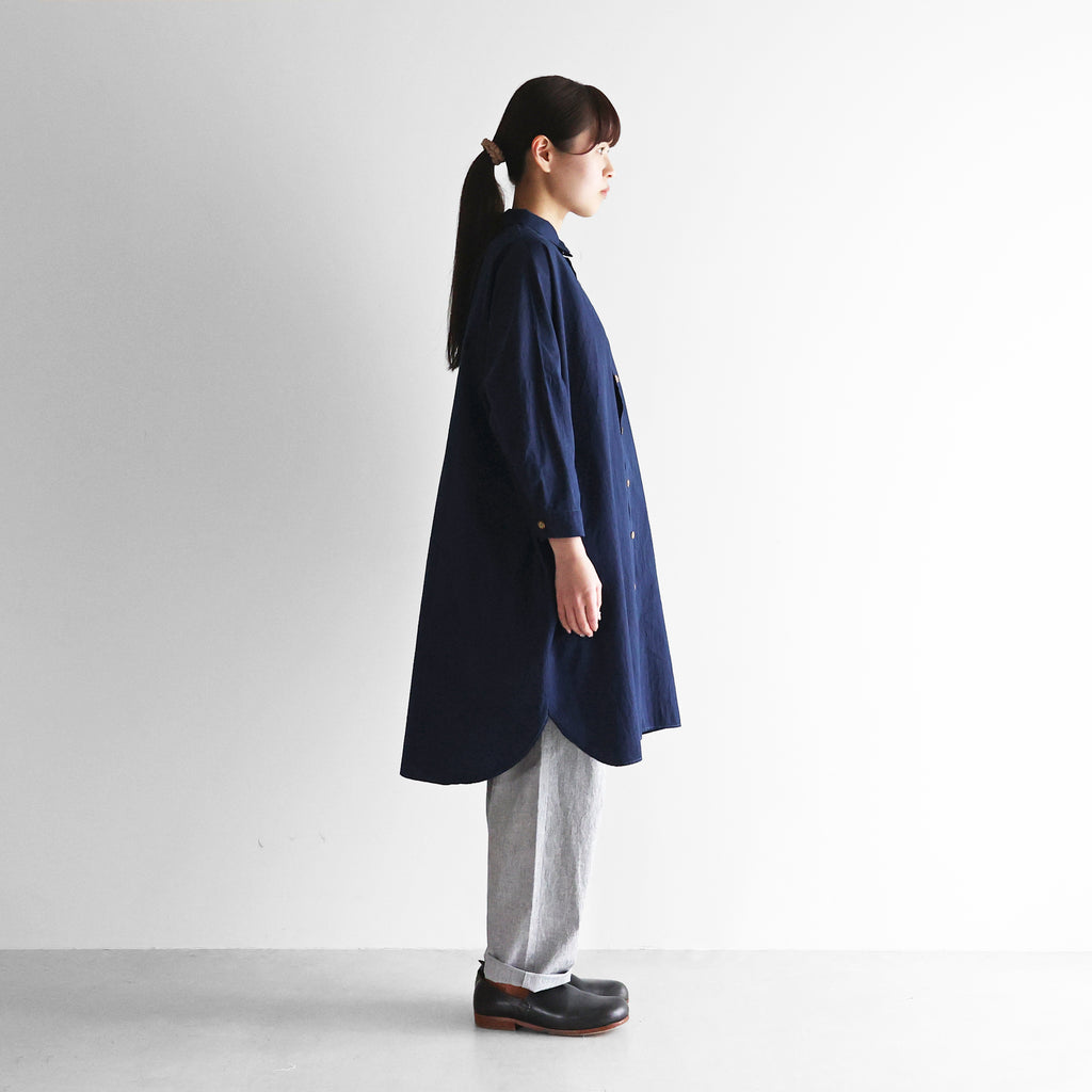 （受注生産）HUIS×sayu 本藍染めコットンロングシャツ【ユニセックス】004