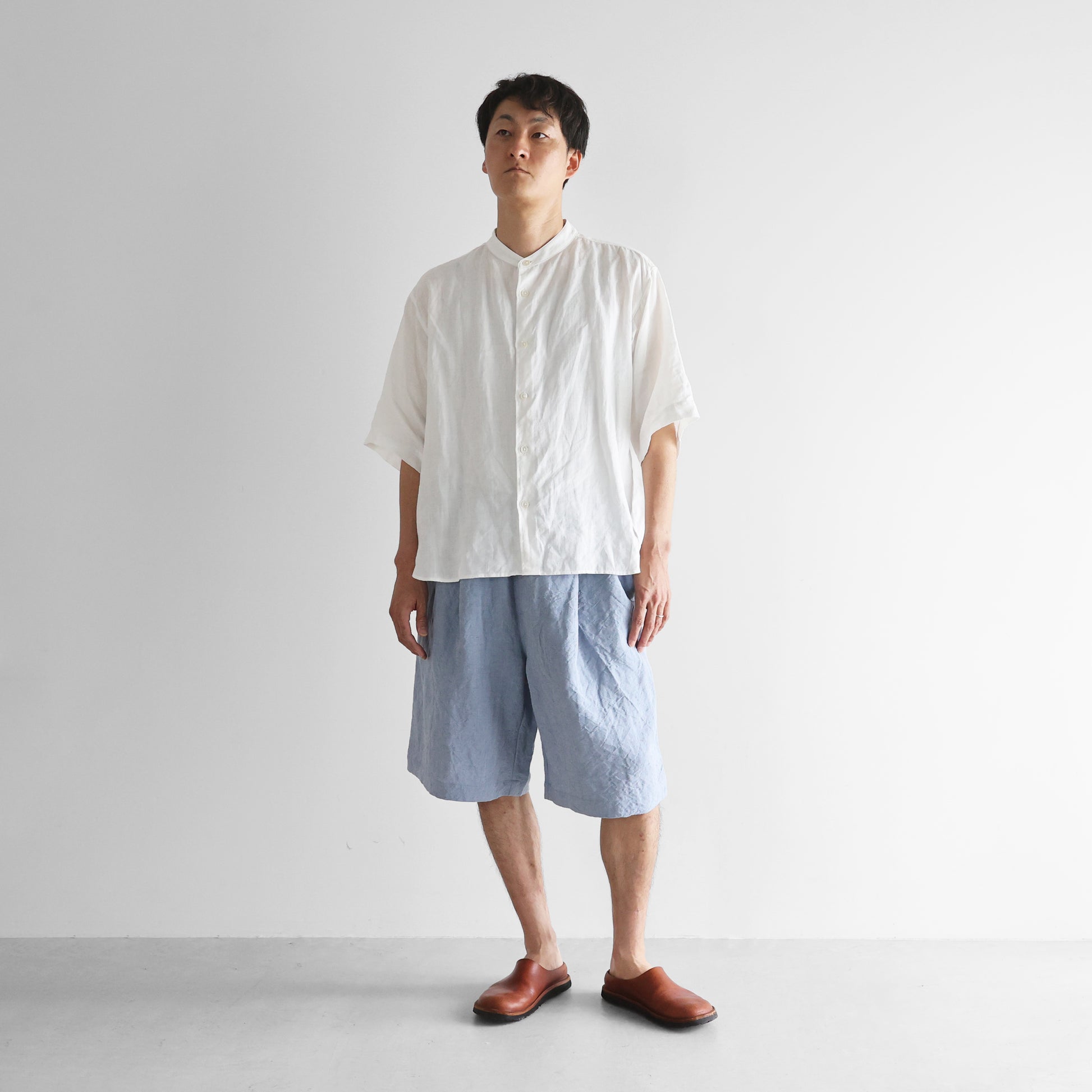 バンブーリネンワイドハーフパンツ【ユニセックス】514