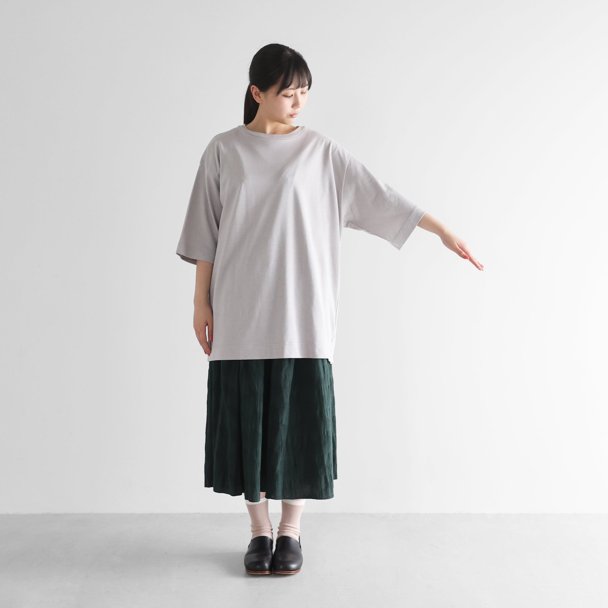 ［HUIS in house］綿麻天竺スタンダードTシャツL【ユニセックス】CS110L