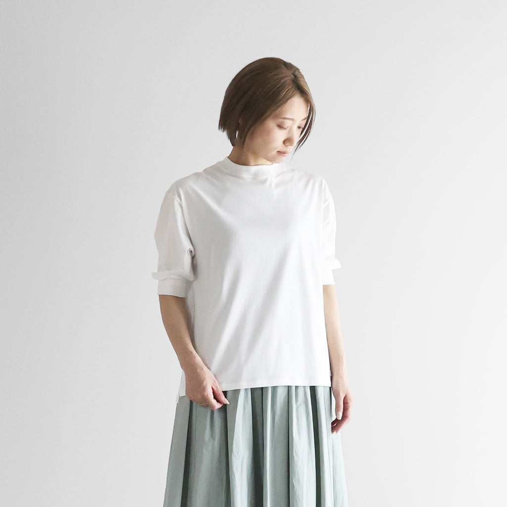 ［HUIS in house］SUVIN COTTON5分袖リブカットソー【レディス】CS106
