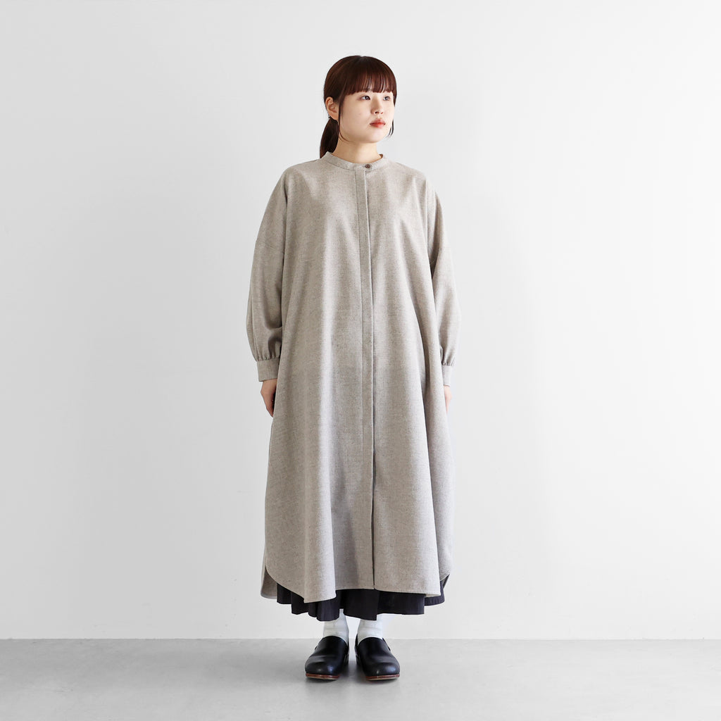 “HUIS×尾州”ウールトロバルーンスリーブワンピース【レディス】U212