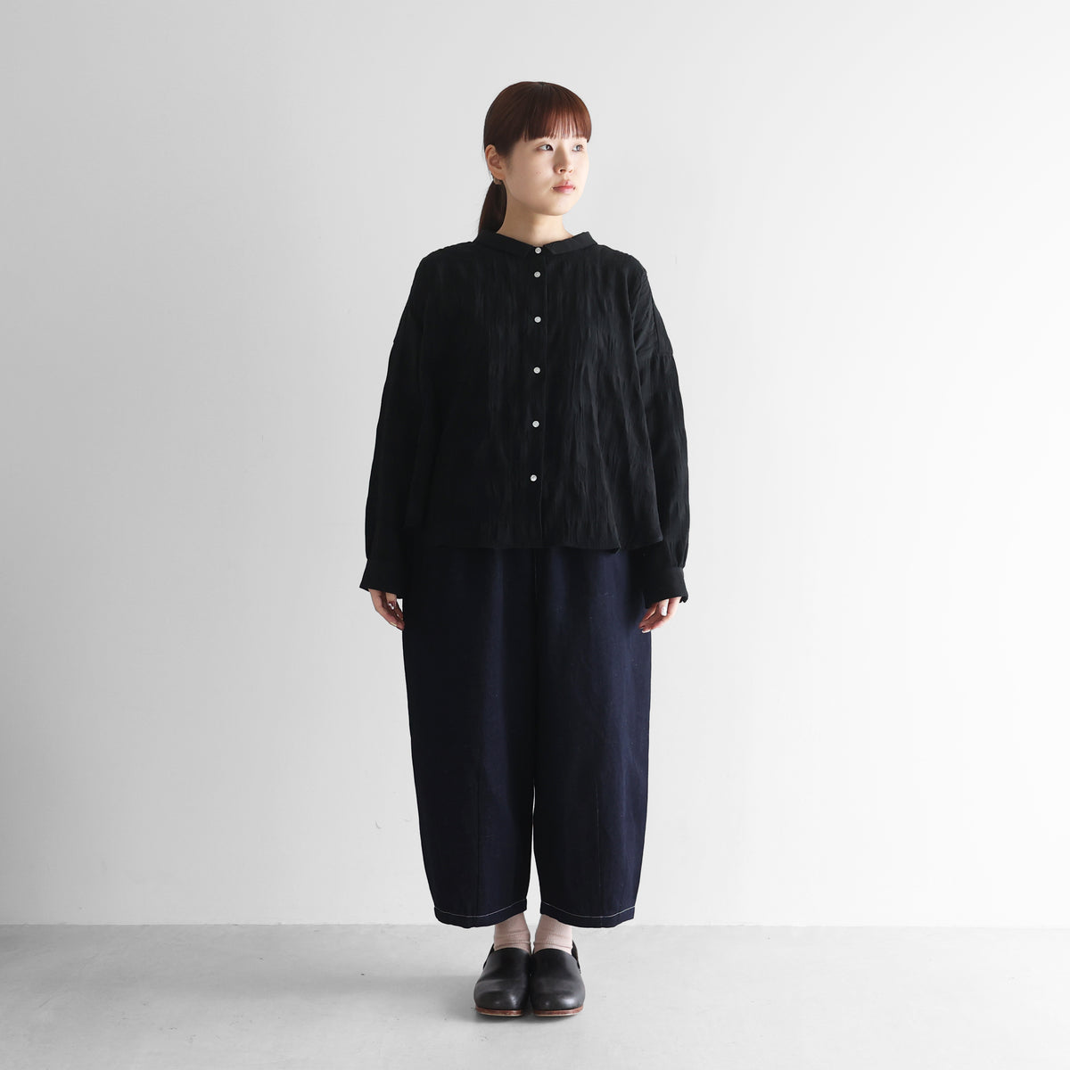 “HUIS×三備”綿麻シャトルデニムバルーンパンツ【ユニセックス】506