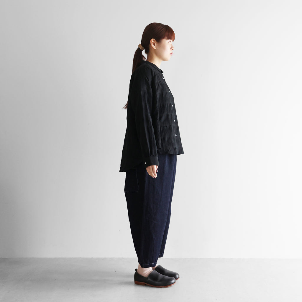 “HUIS×三備”綿麻シャトルデニムバルーンパンツ【ユニセックス】506