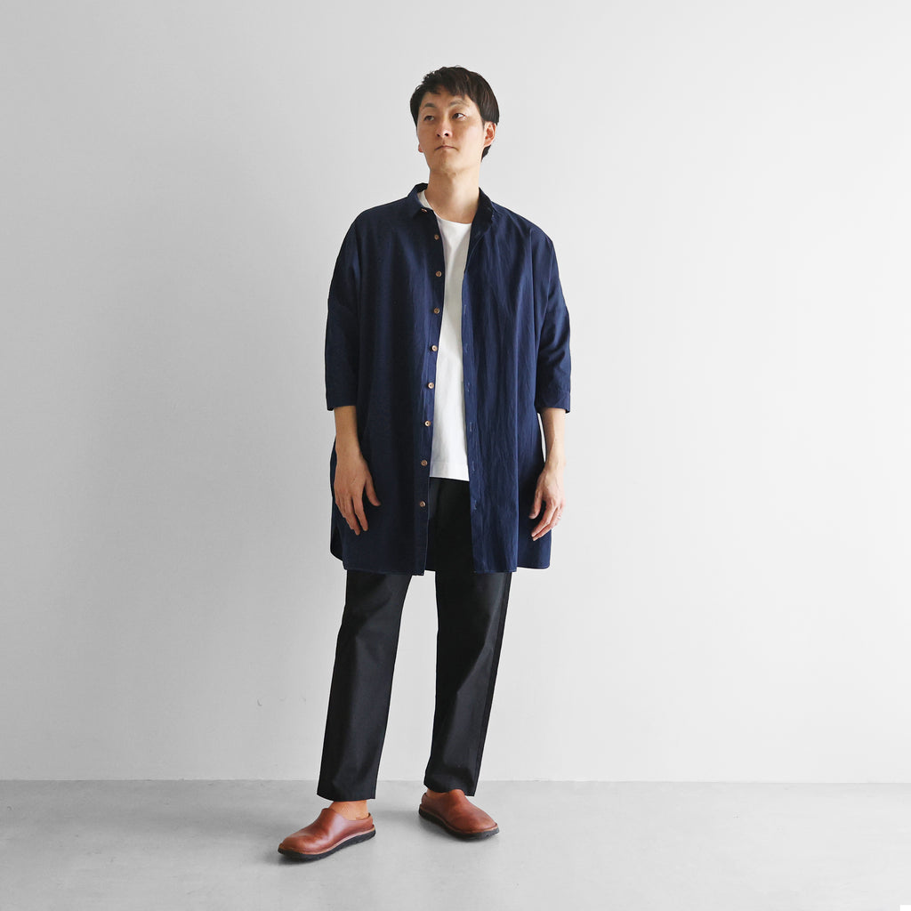 （受注生産）HUIS×sayu 本藍染めコットンロングシャツ【ユニセックス】004