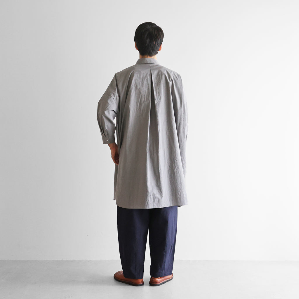 【暮らしのおへそ一田さん×HUISコラボ】タイプライタークロスコットンおへそロングシャツ【ユニセックス】IH016