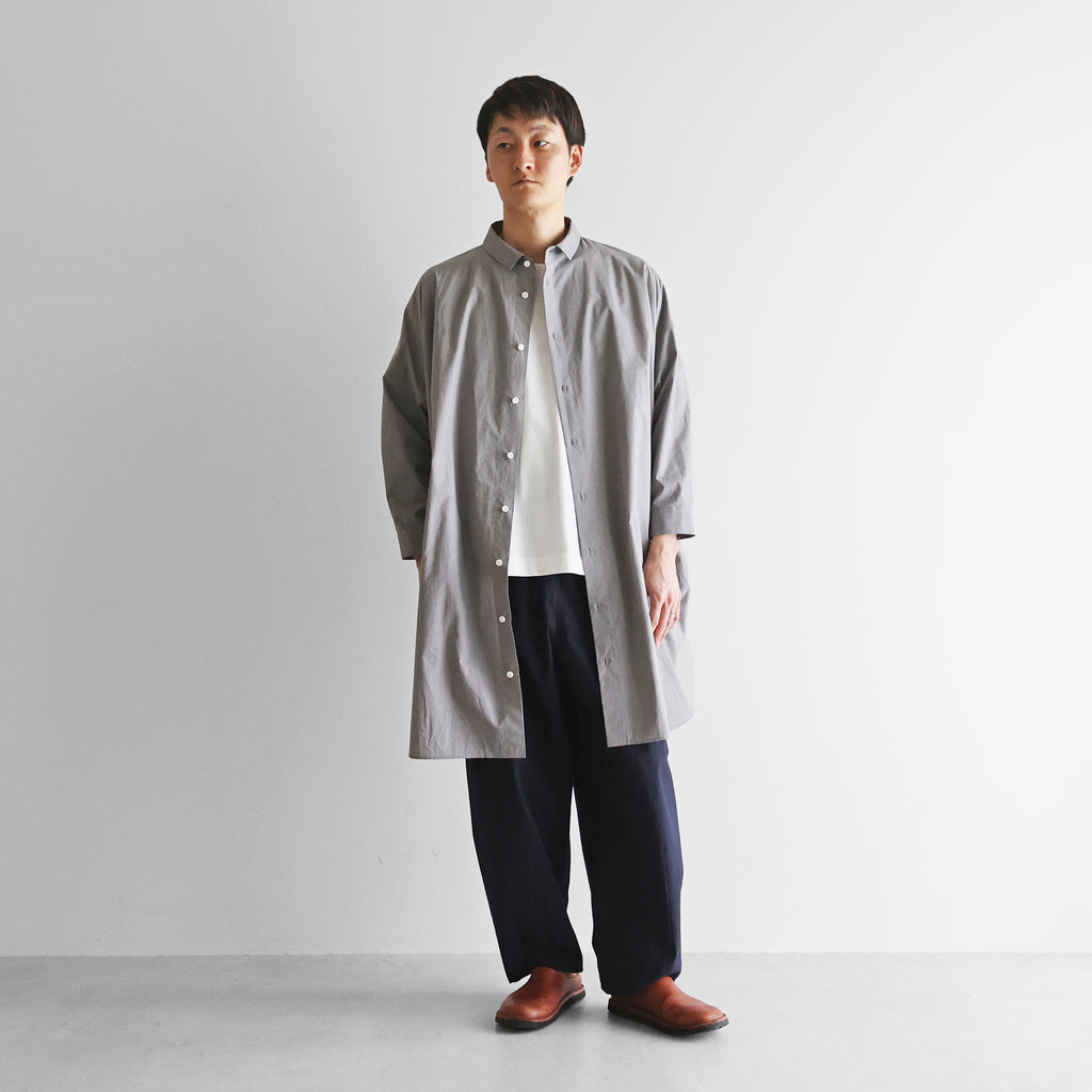 【暮らしのおへそ一田さん×HUISコラボ】タイプライタークロスコットンおへそロングシャツ【ユニセックス】IH016