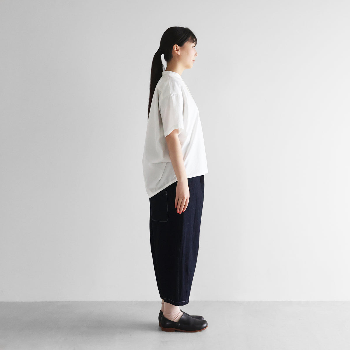 “HUIS×三備”綿麻シャトルデニムバルーンパンツ【ユニセックス】506