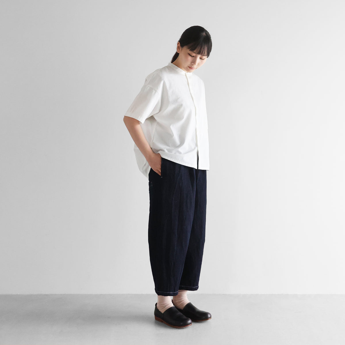 “HUIS×三備”綿麻シャトルデニムバルーンパンツ【ユニセックス】506
