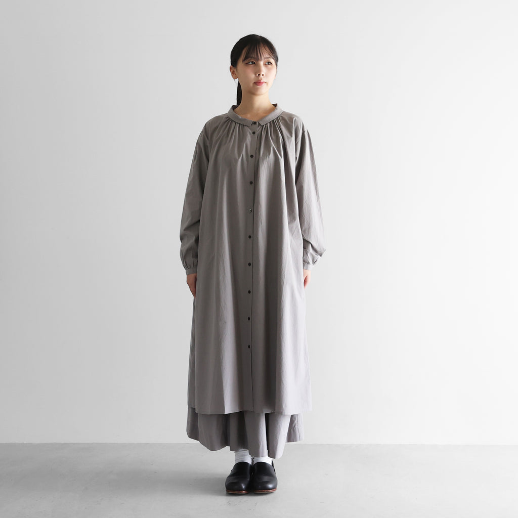 オーガニックコットン前開きロングワンピース【レディス】 U217