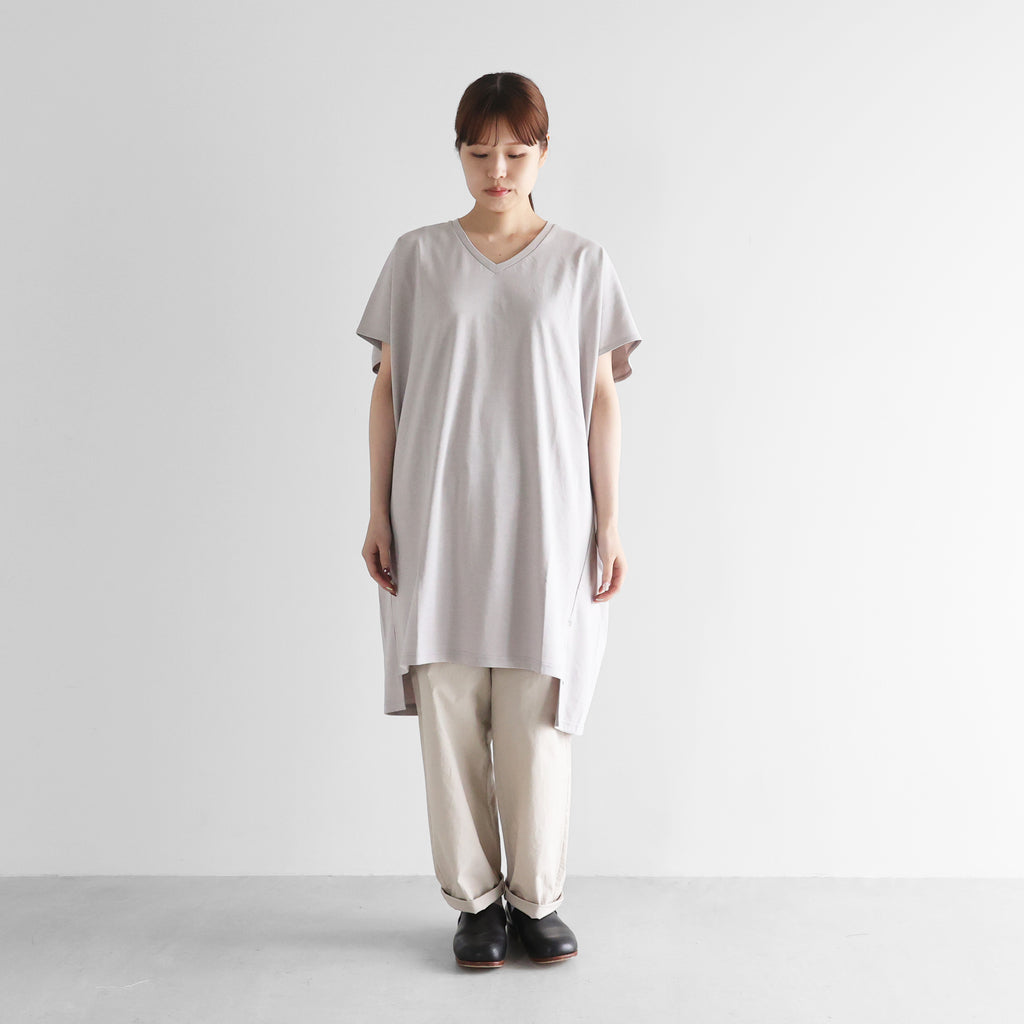 ［HUIS in house］綿麻天竺半袖Vネックワンピース【レディス】CS303