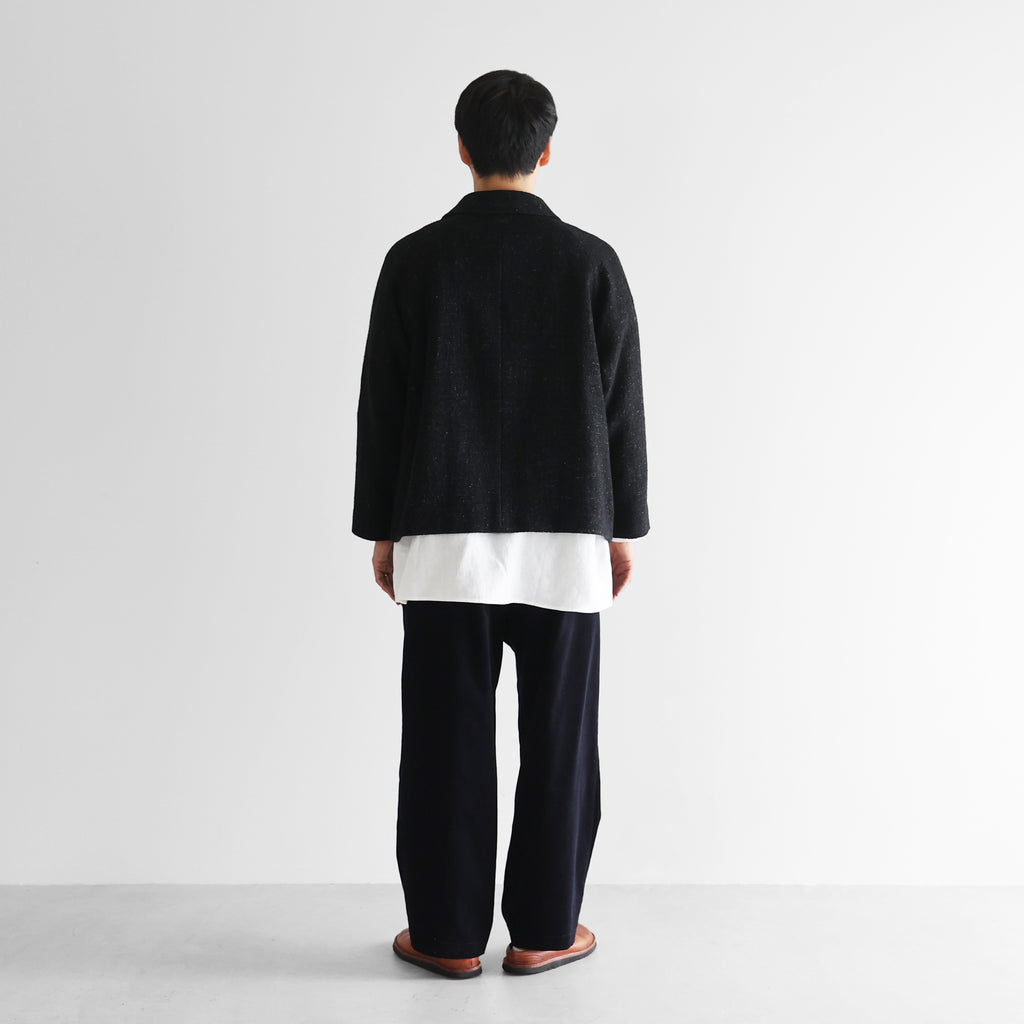 “HUIS×尾州”縮絨リネンウールショートコート【ユニセックス】319